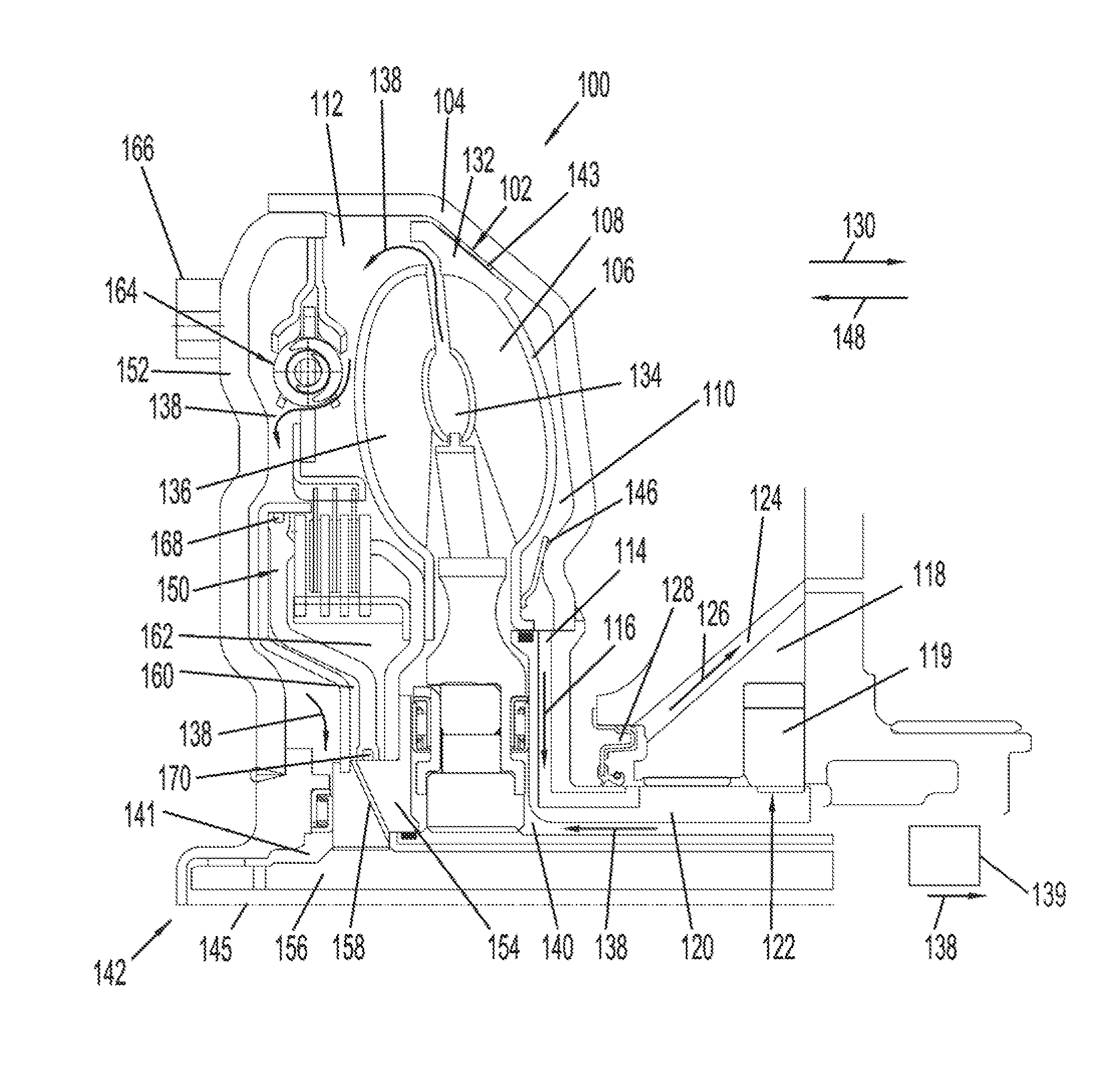 Four-passage multifunction torque converter