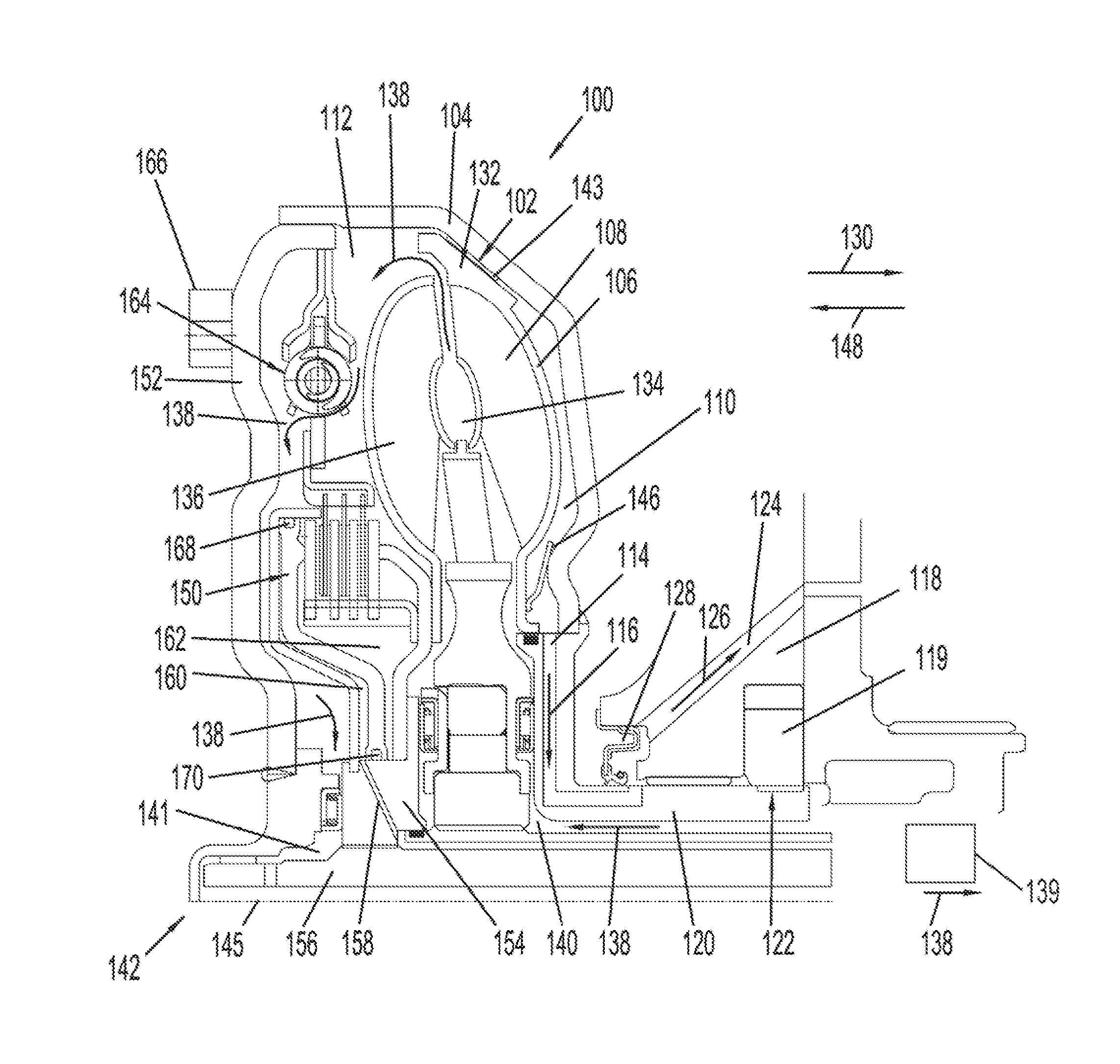 Four-passage multifunction torque converter