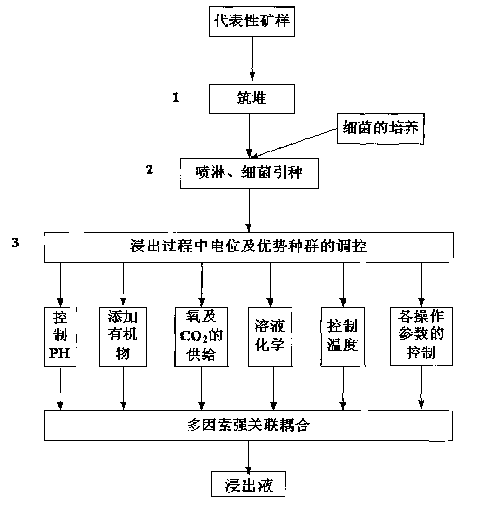 Selective bioleaching process of high-sulphur/copper ratio secondary copper sulphide ore