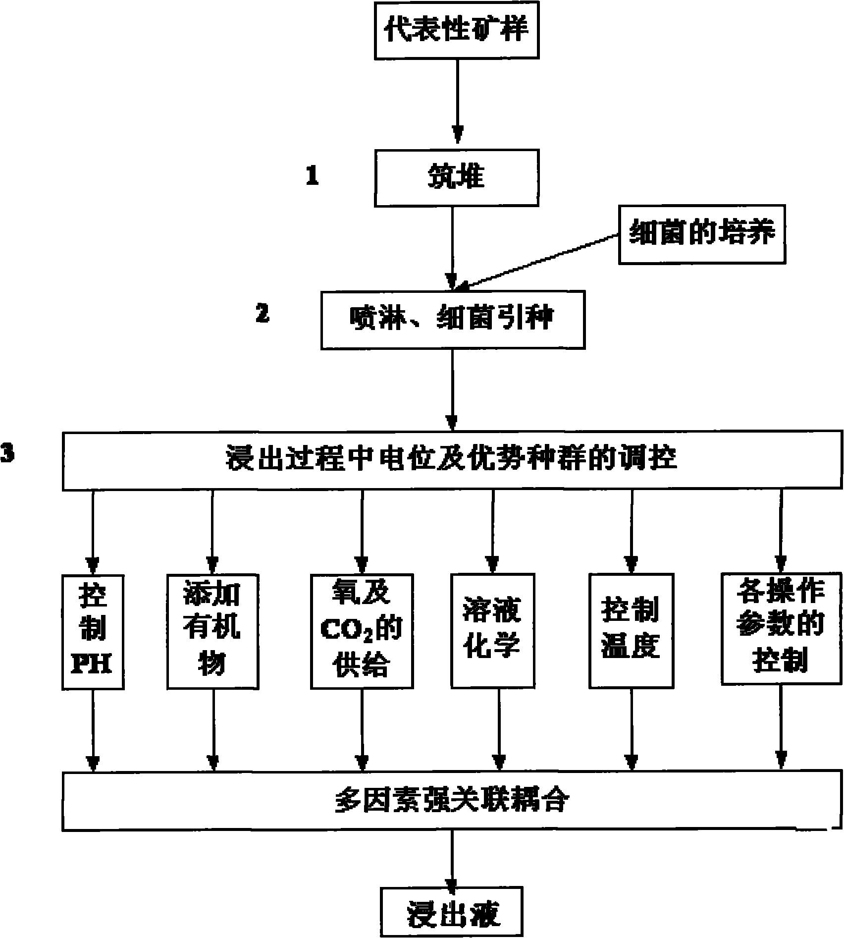 Selective bioleaching process of high-sulphur/copper ratio secondary copper sulphide ore