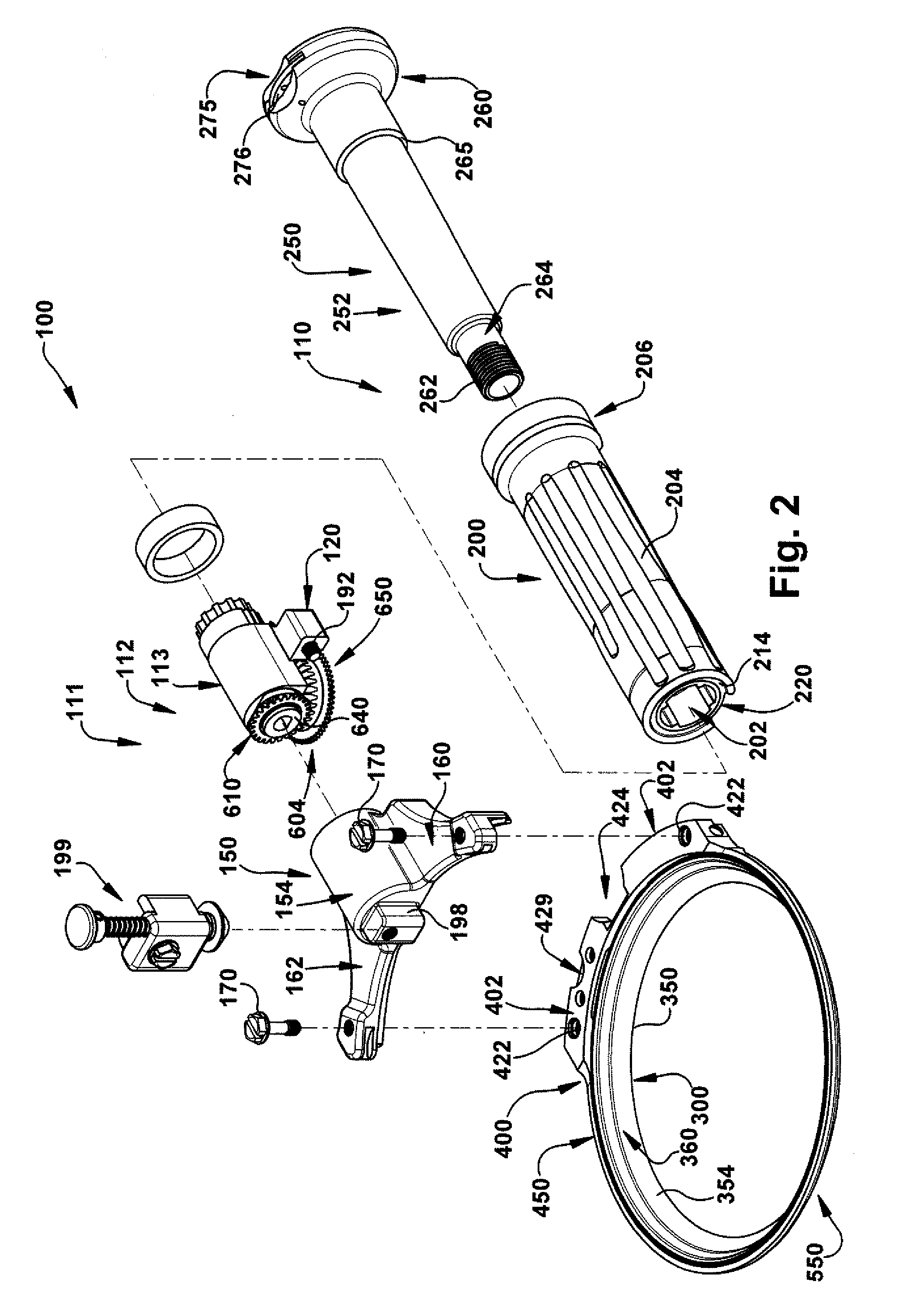 Flex Shaft With Crimped Lock Sleeve For Power Operated Rotary Knife