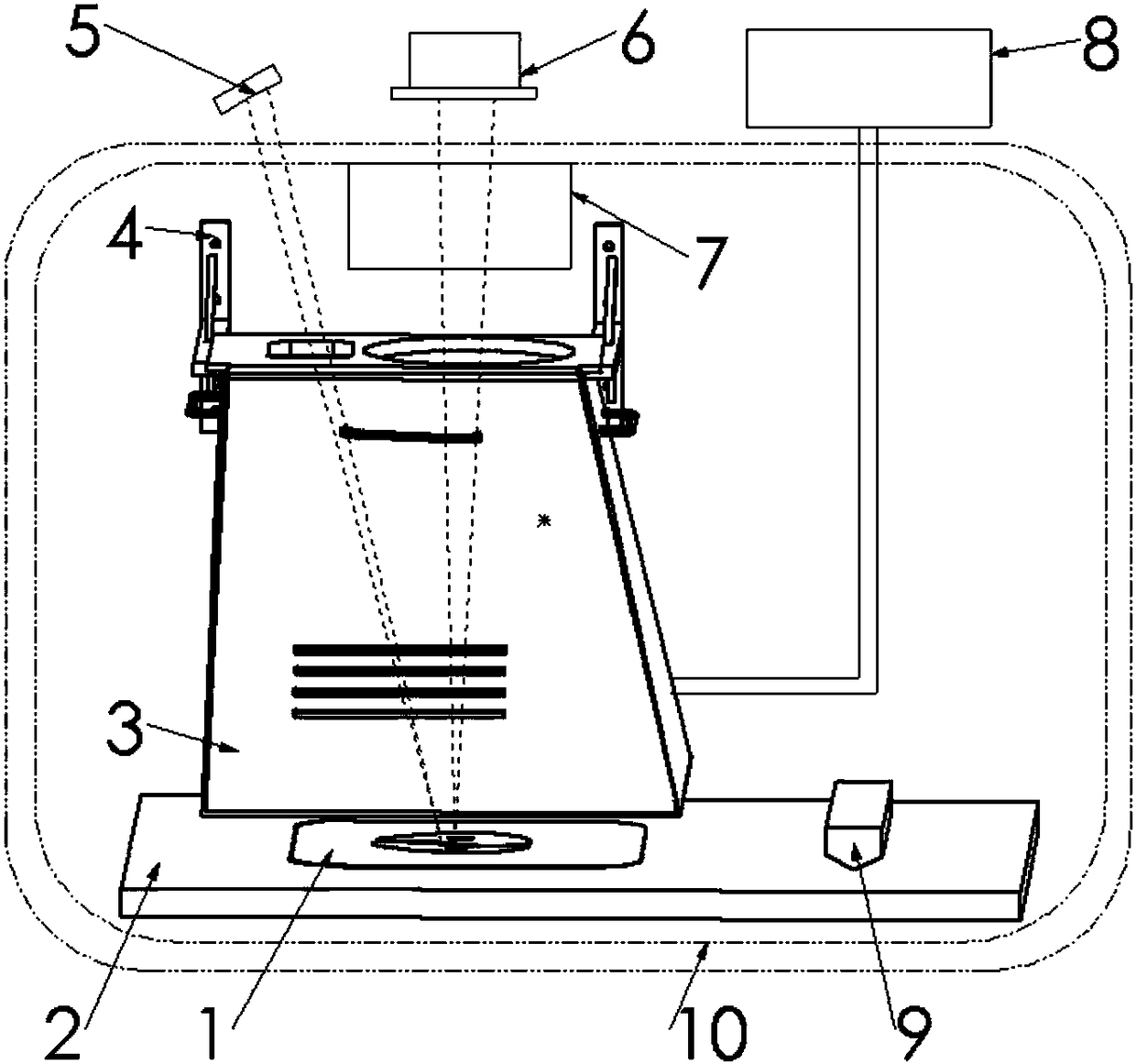 Partial high-temperature protection system in laser selective melting forming room