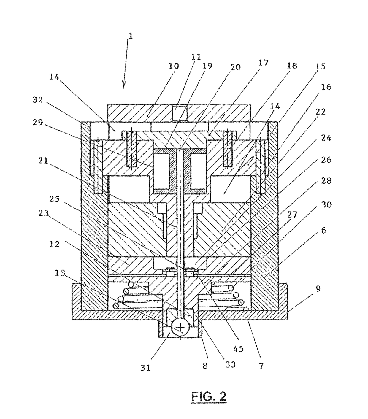 Indentation device, instrumented measurement system, and a method for determining the mechanical properties of materials by the indentation method