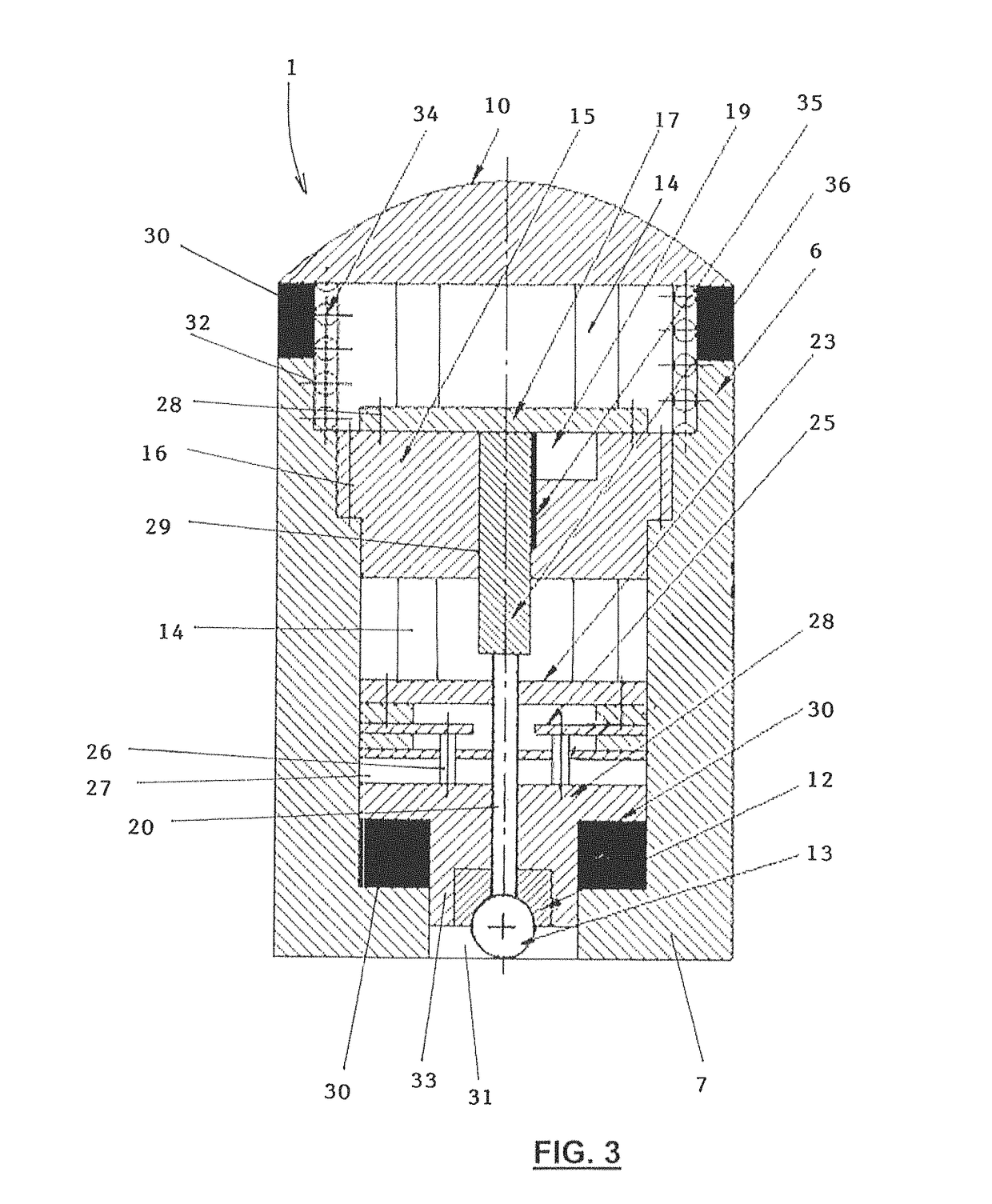 Indentation device, instrumented measurement system, and a method for determining the mechanical properties of materials by the indentation method