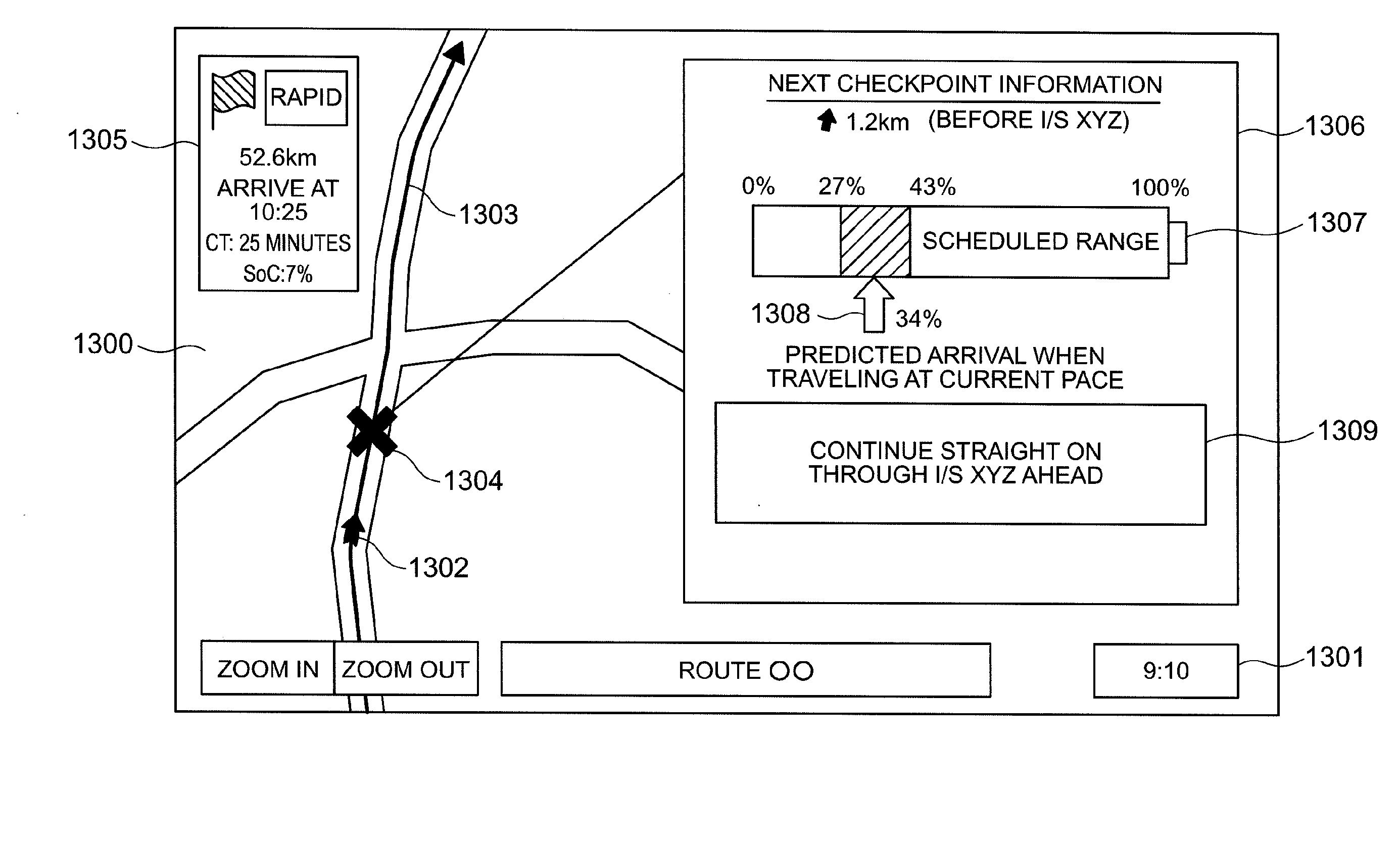 Navigation system for electric vehicle