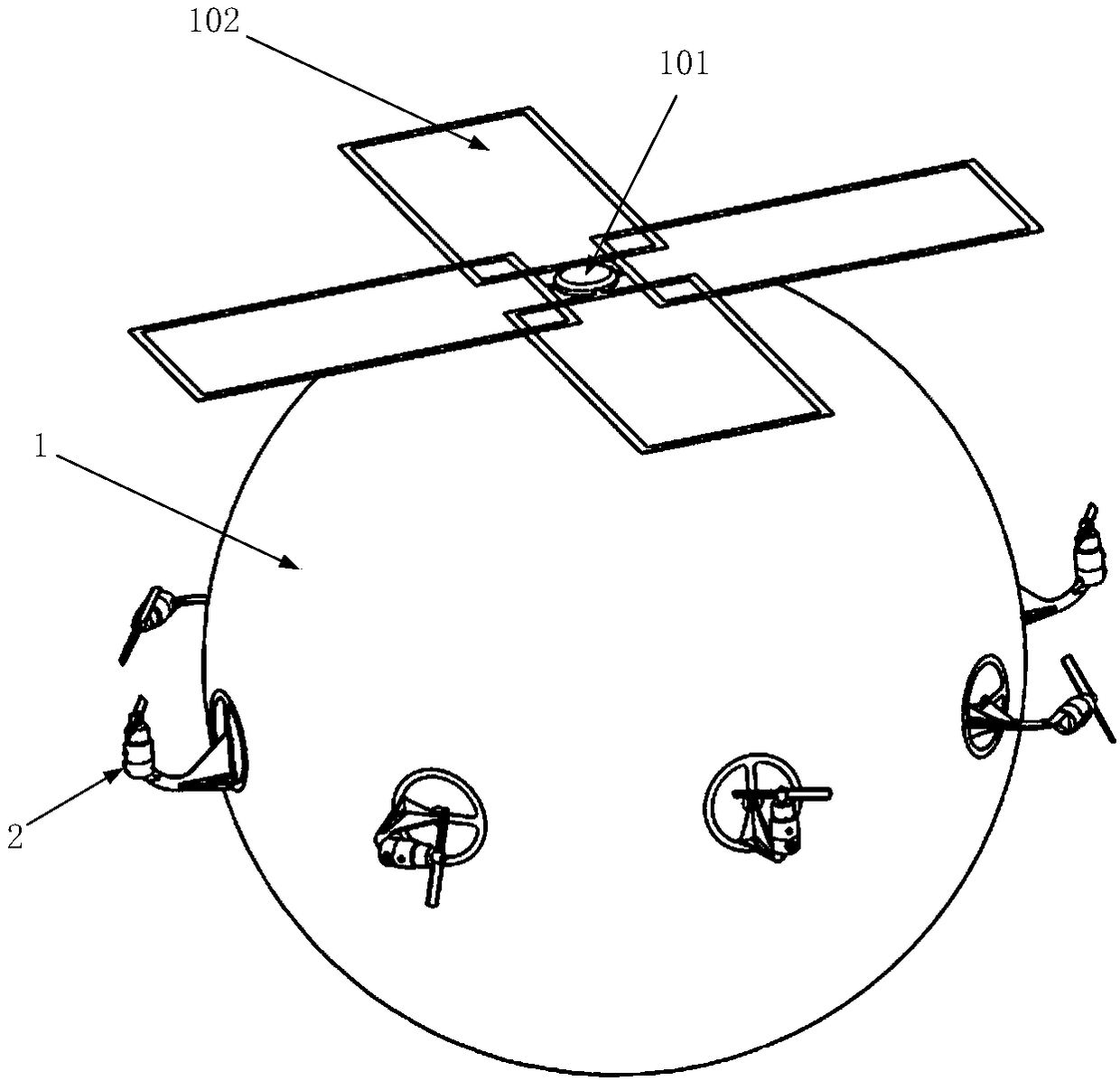 Rotor and inflatable airbag combined type floating aircraft with vectored thrust