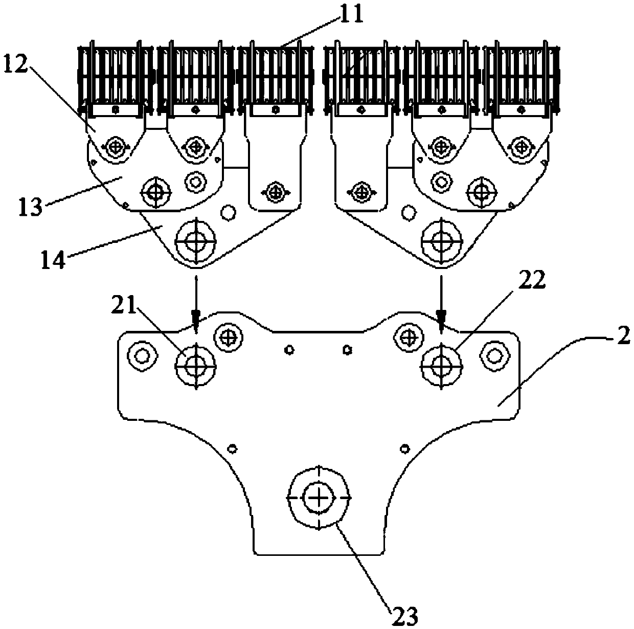 Pulley block combining structure, lifting hook and lifting device