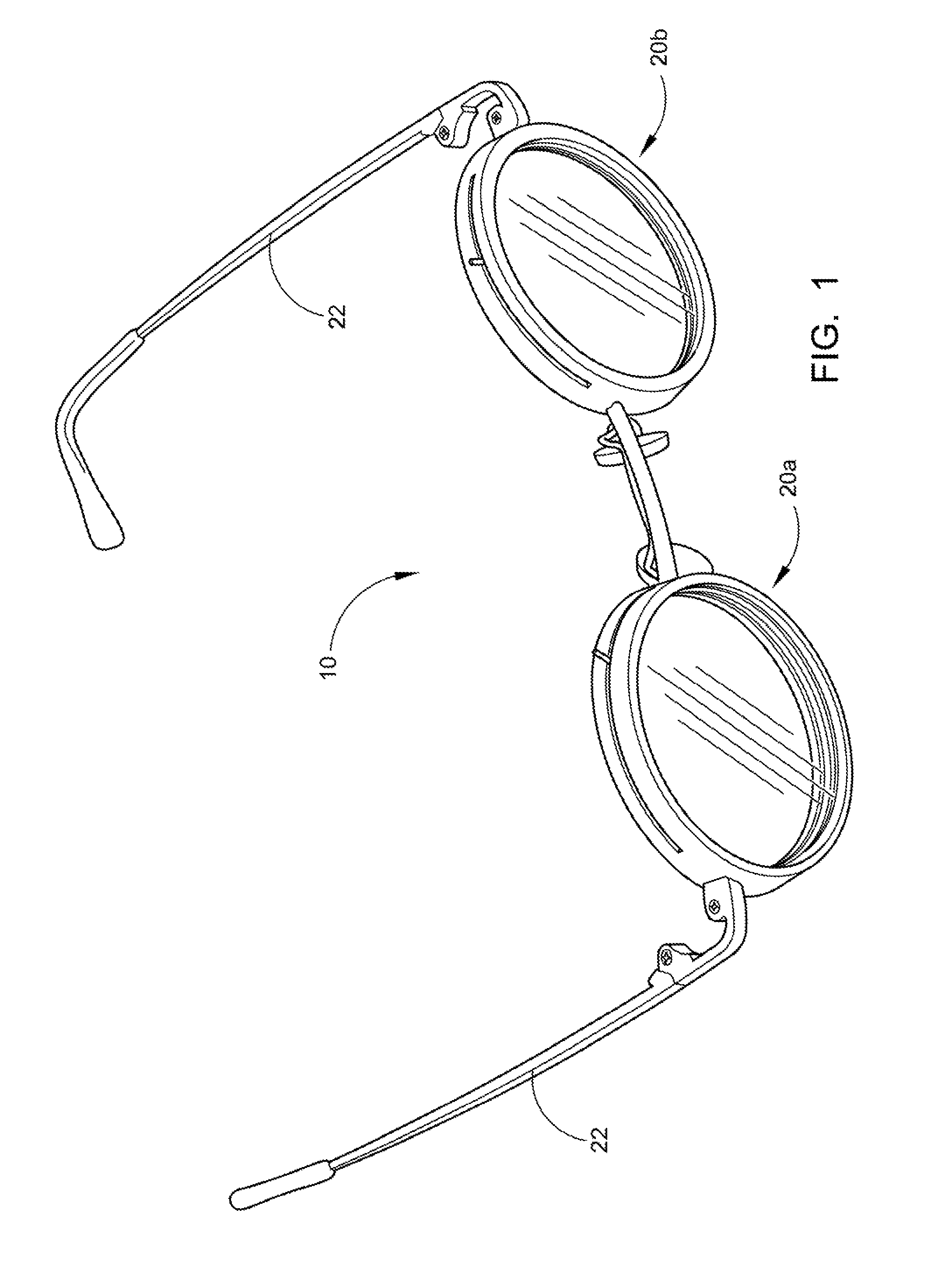 Variable prism eyeglasses