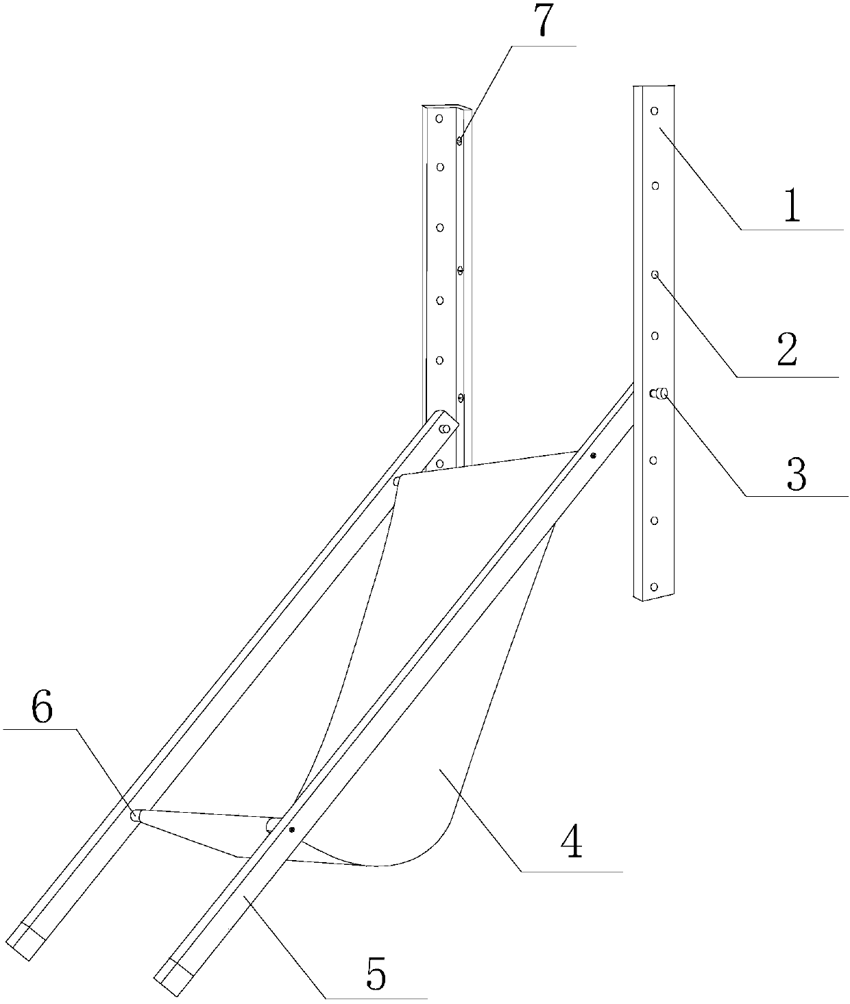 Simple adjustable balcony-fit foldable deck chair