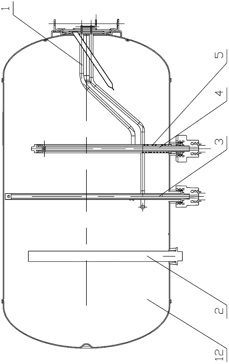 Water baffle mounted in inner container of water heater