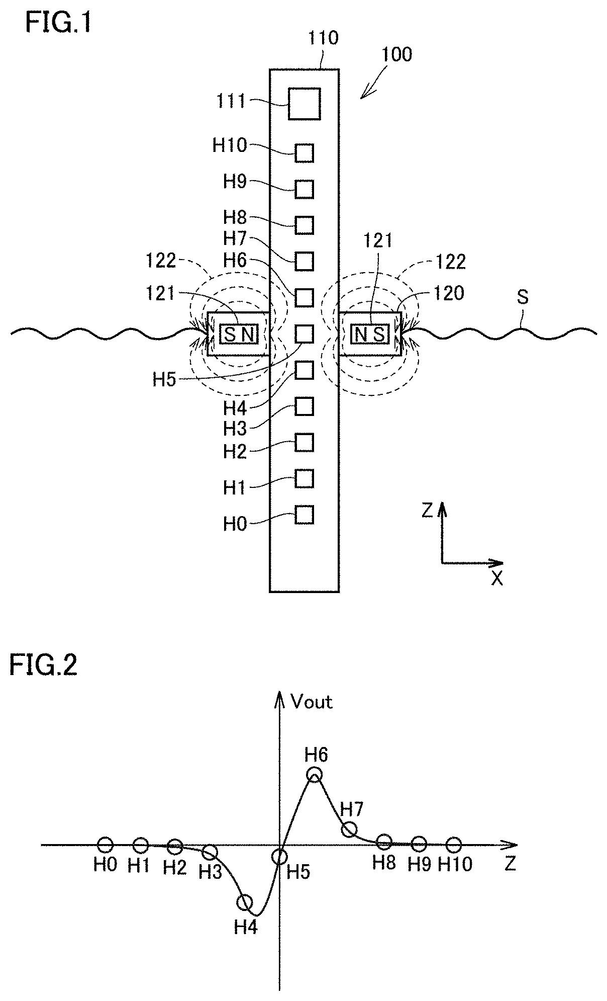 Displacement detector device