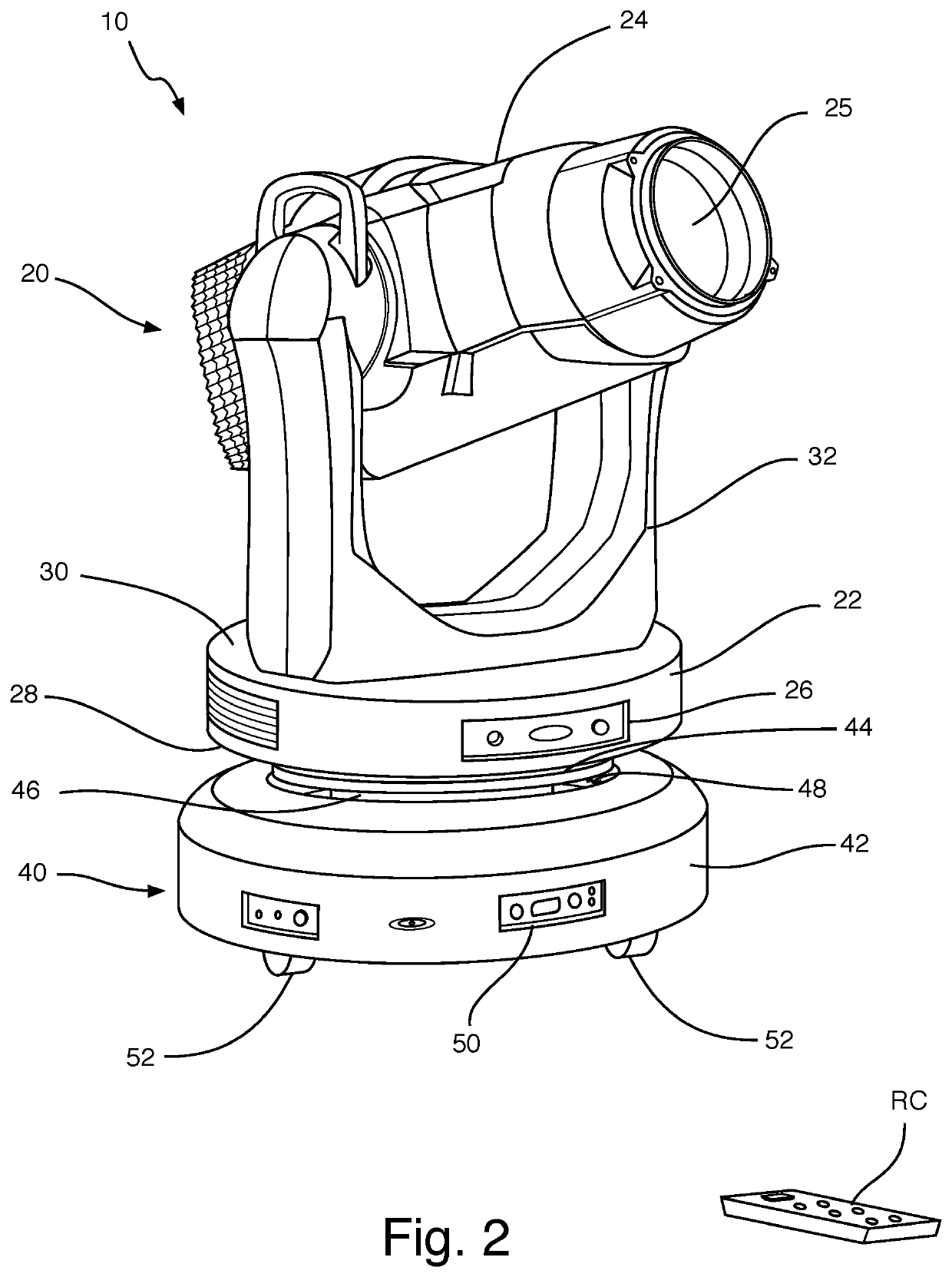 Remote controlled moving lighting system