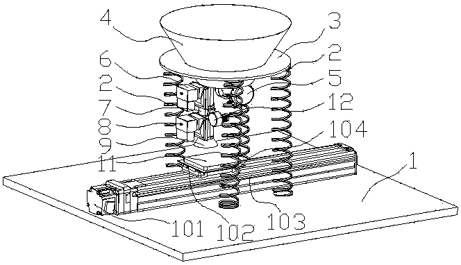 Vegetable feeding device of sandwich production and sales machine