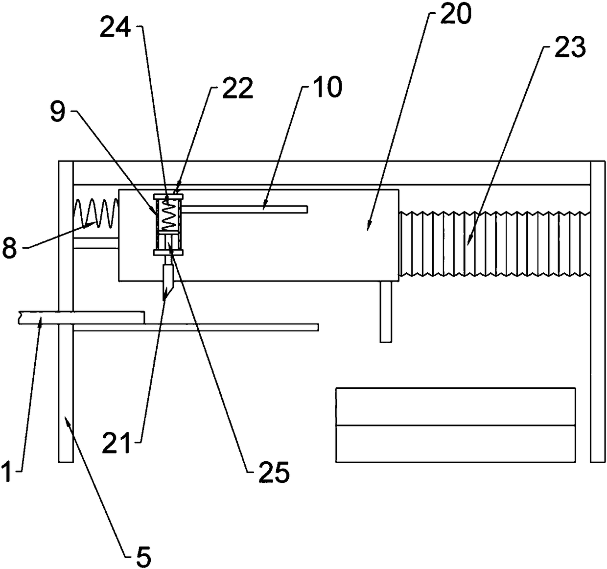 Fixed-length cutting device for tubular part