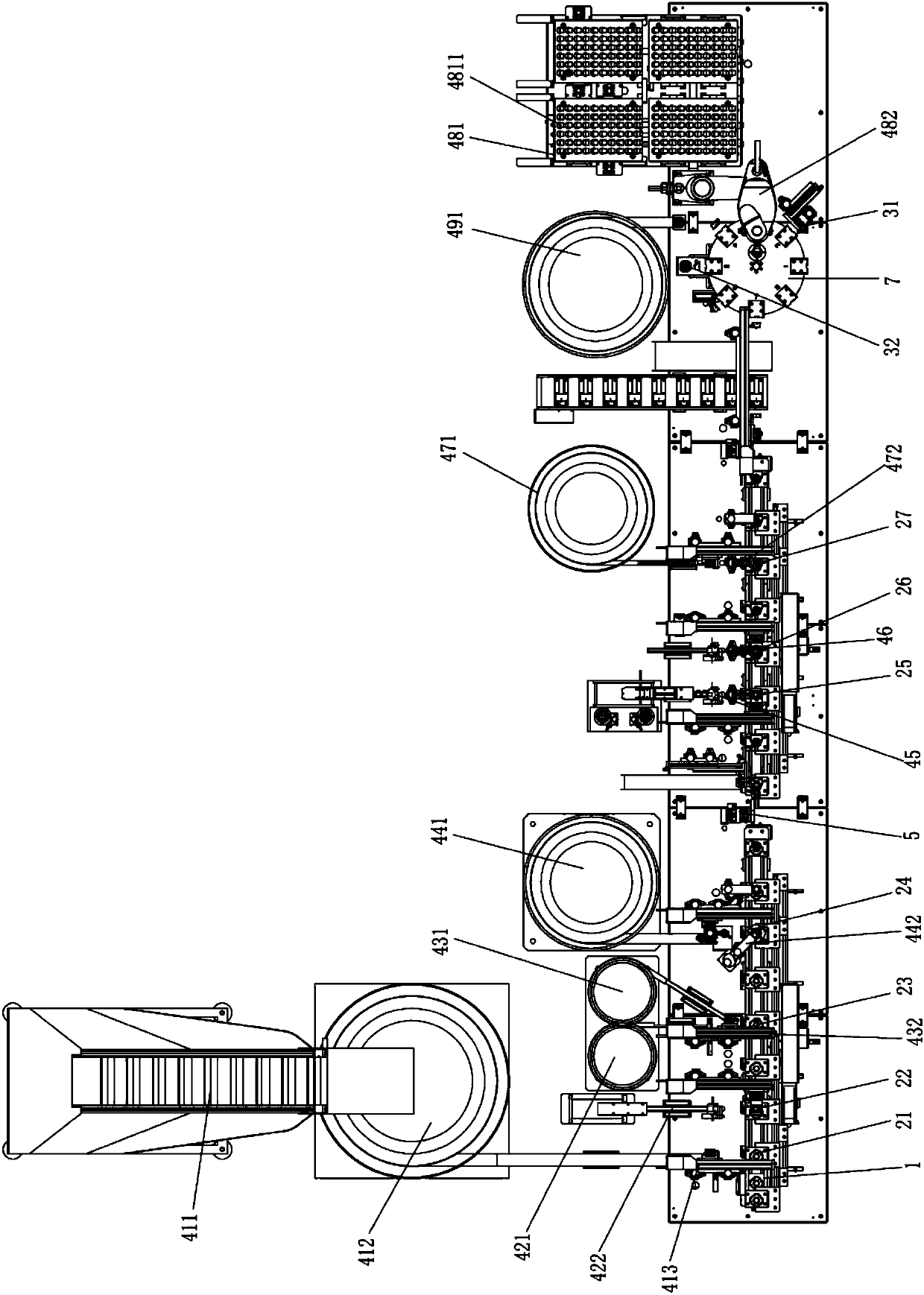 Production equipment for assembling closestool water inlet valves