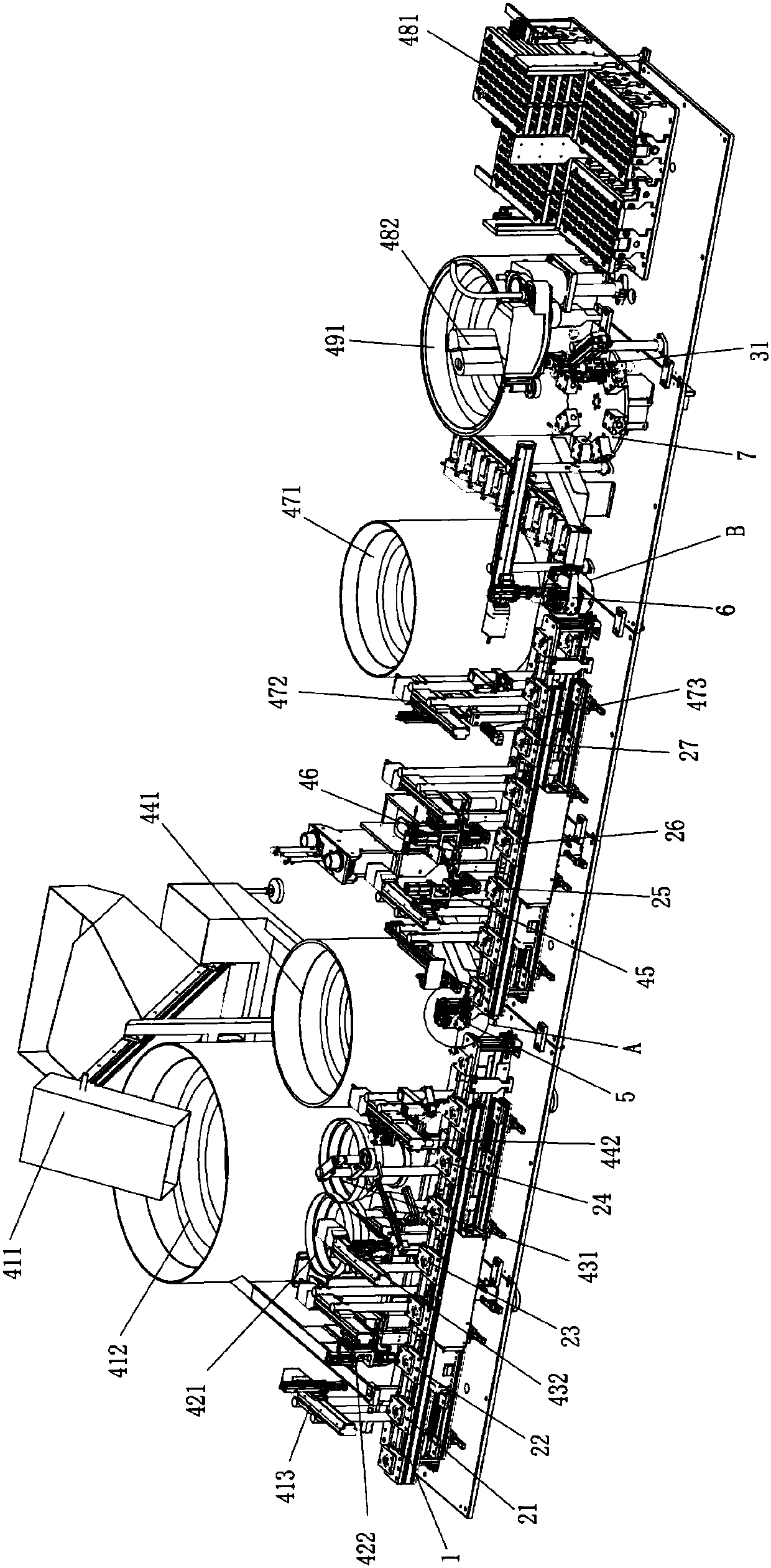 Production equipment for assembling closestool water inlet valves