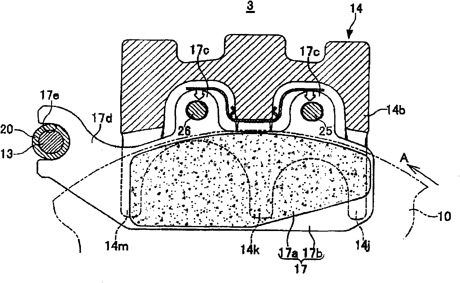 Disc brake for hinge sliding type vehicle