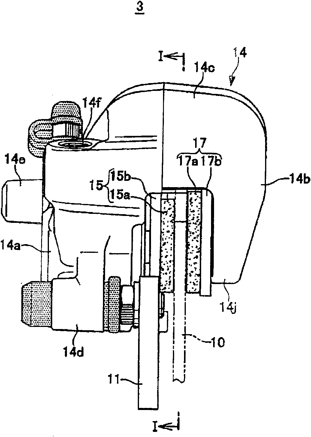 Disc brake for hinge sliding type vehicle