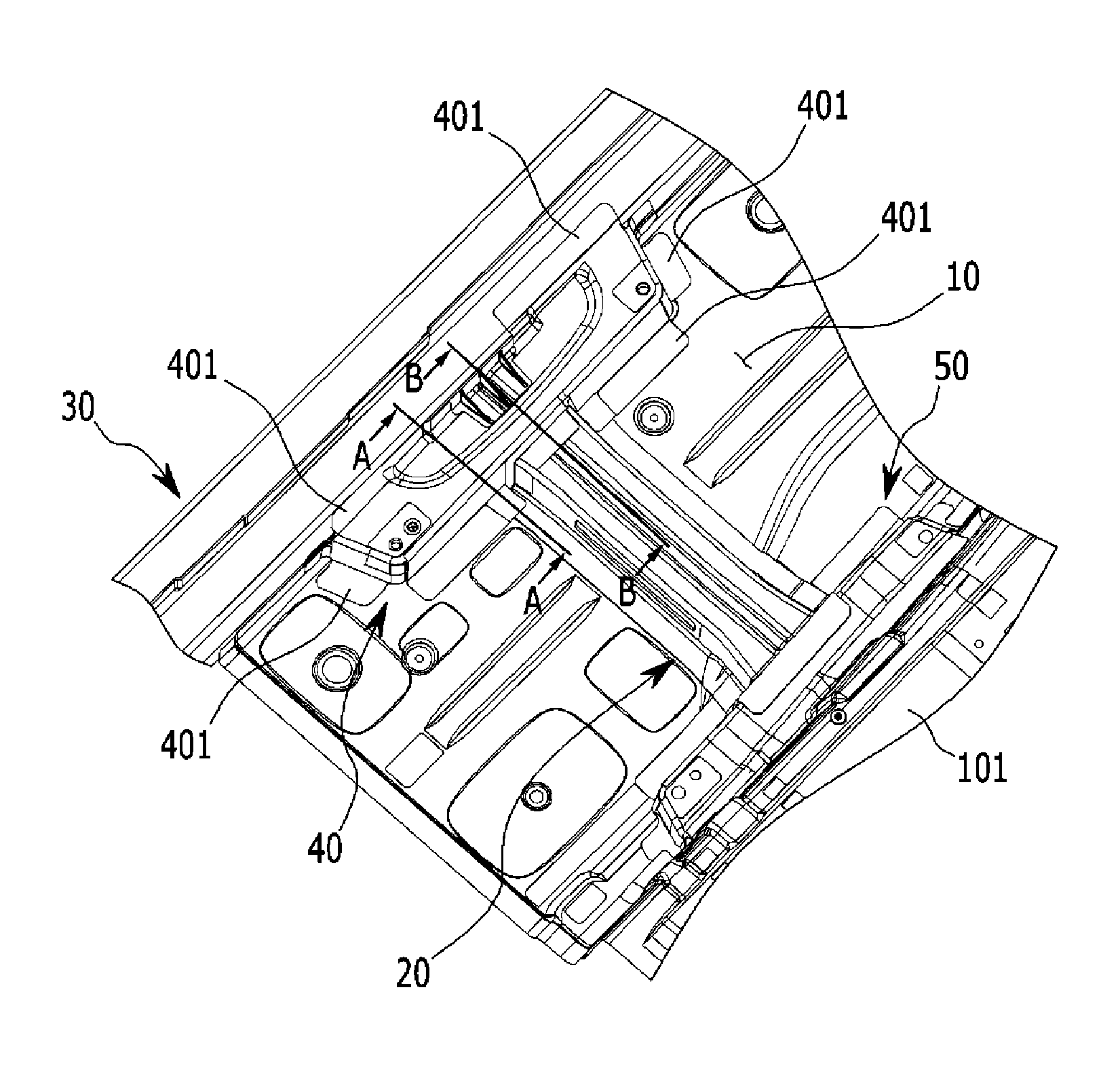 Structure for reinforcing seat mounting portion of vehicle body