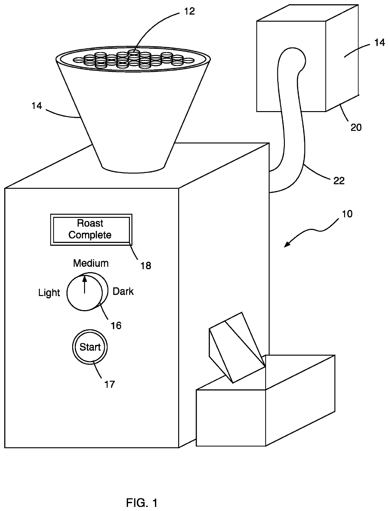 Apparatus and method for roasting coffee beans