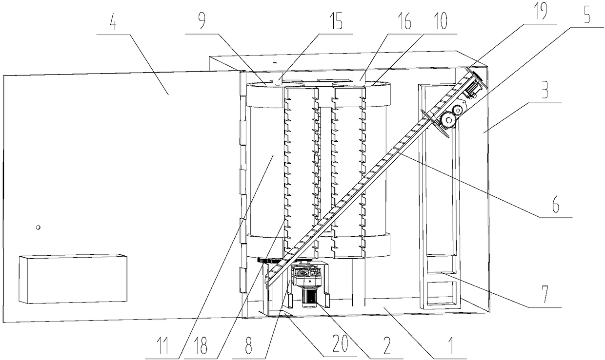 Warehouse type boxed meal automatic selling system based on inclined material fetching device goods delivery