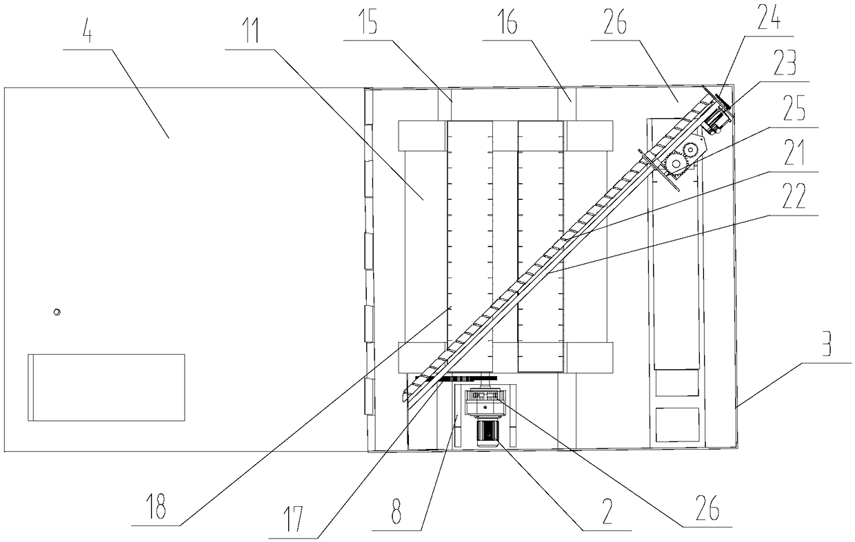 Warehouse type boxed meal automatic selling system based on inclined material fetching device goods delivery