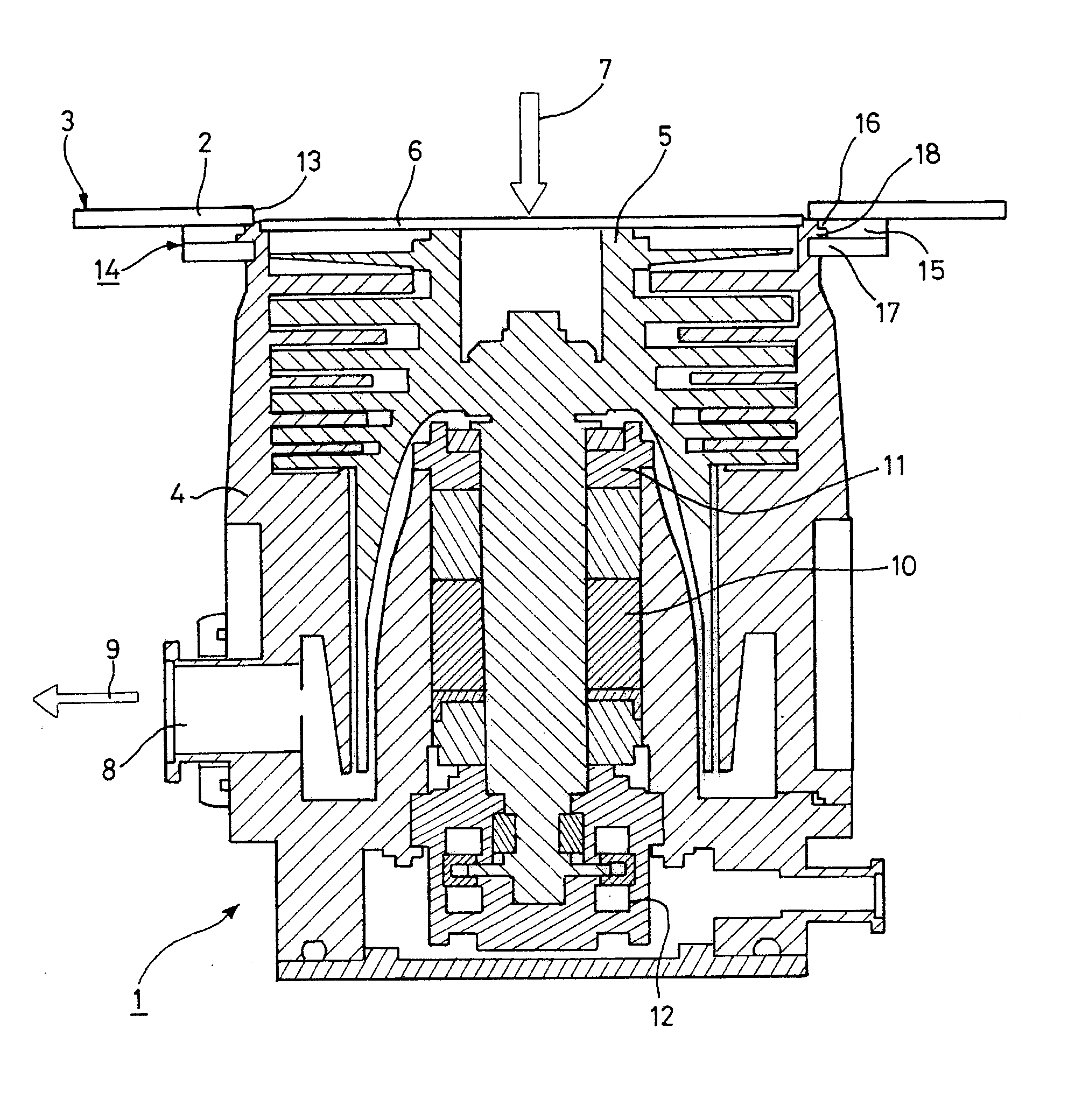 Fixing device for a vacuum pump