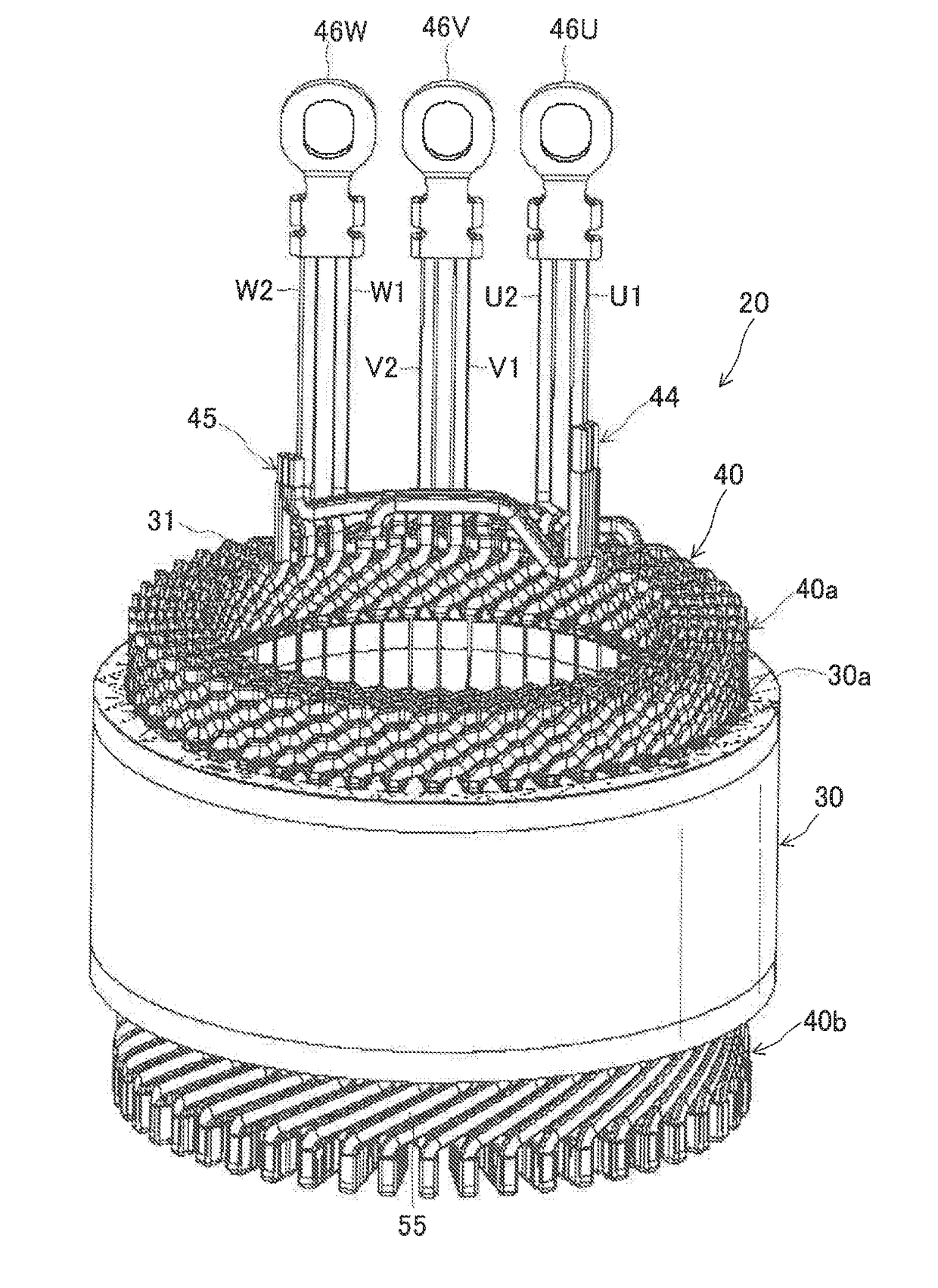 Stator for rotating electric machine