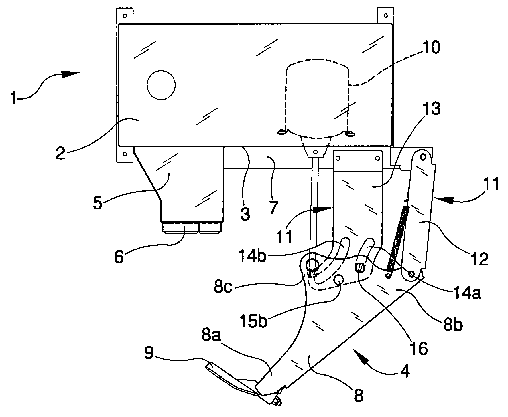 Bead breaking unit for tire changing machines