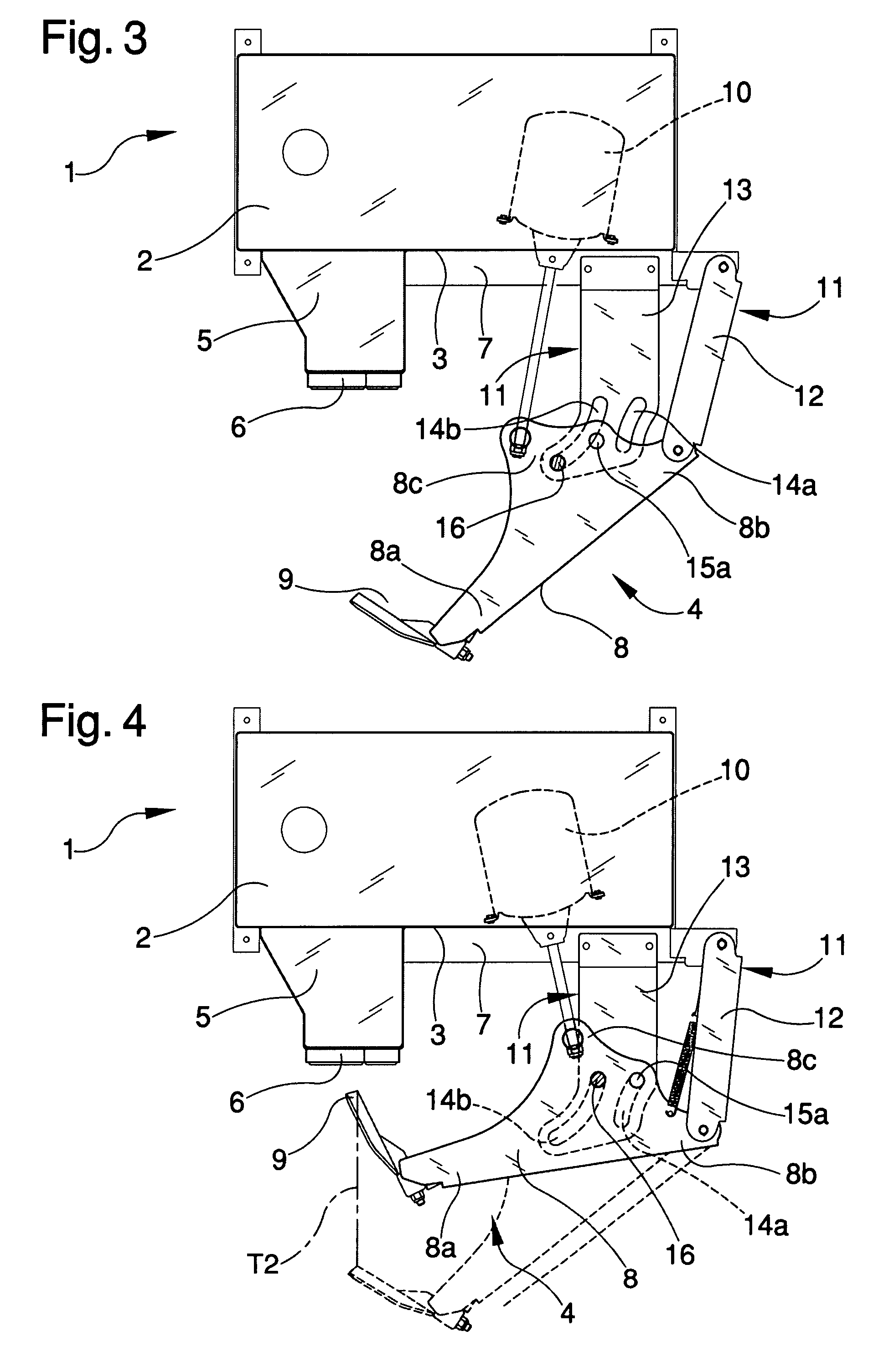 Bead breaking unit for tire changing machines