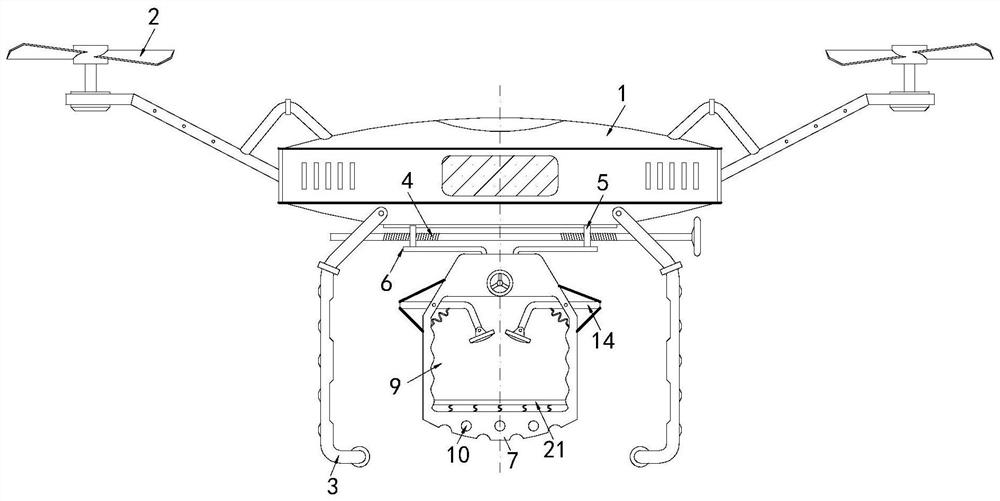 Unmanned aerial vehicle capable of reducing wind resistance and used for bearing goods