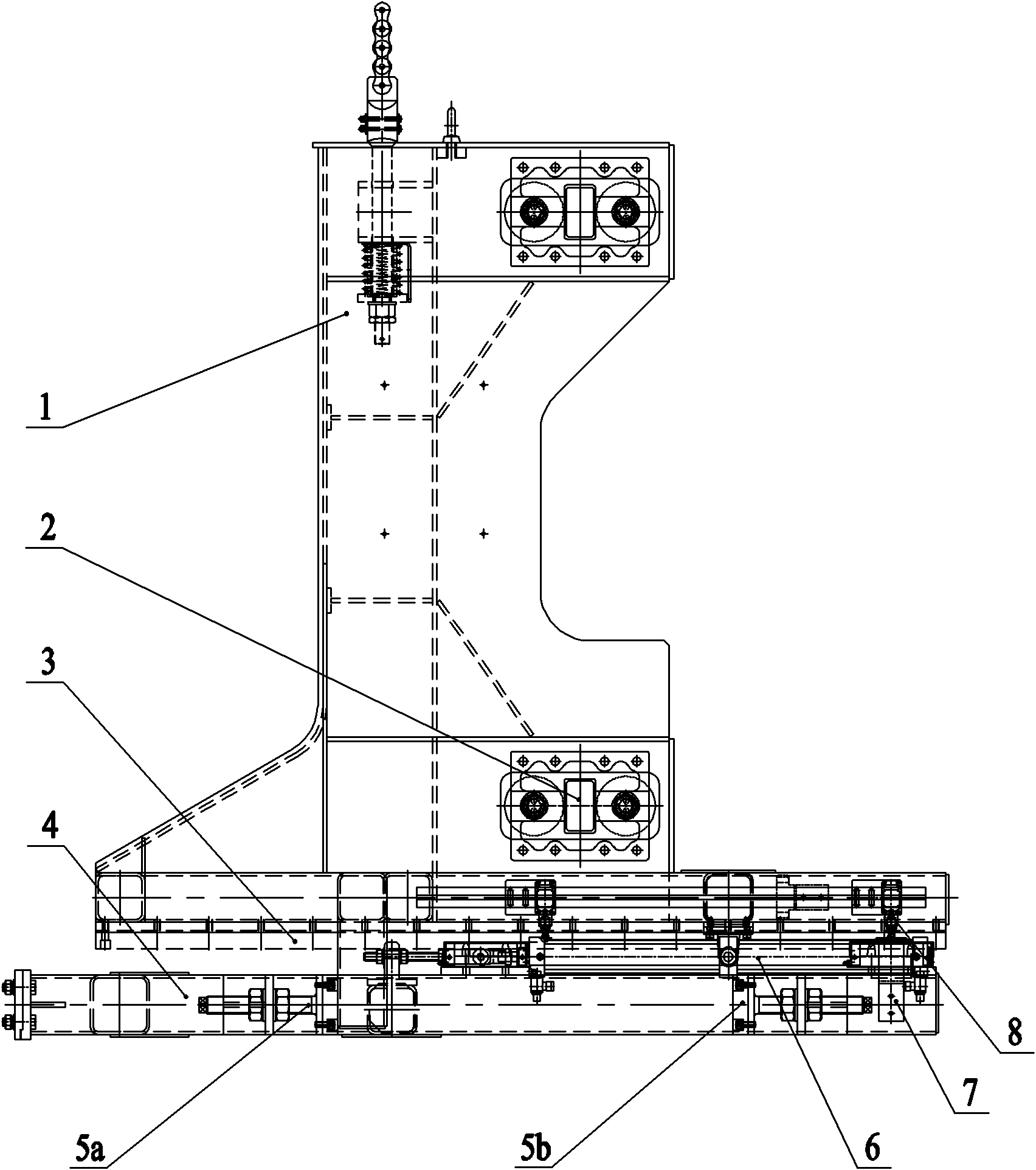 Single-upright telescopic carriage