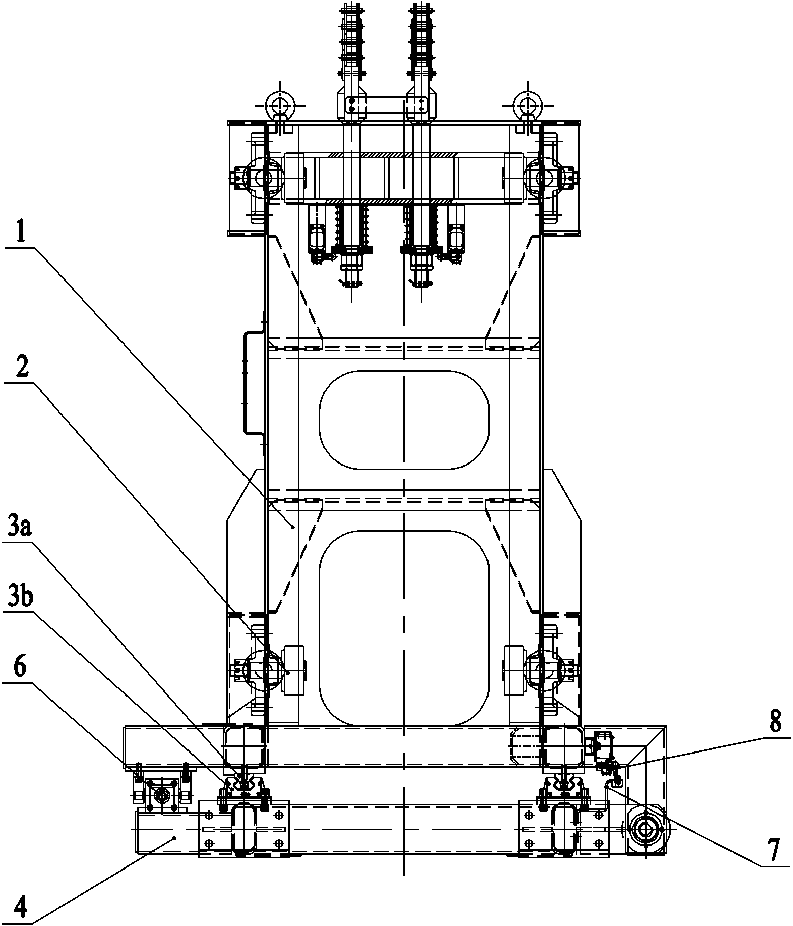 Single-upright telescopic carriage