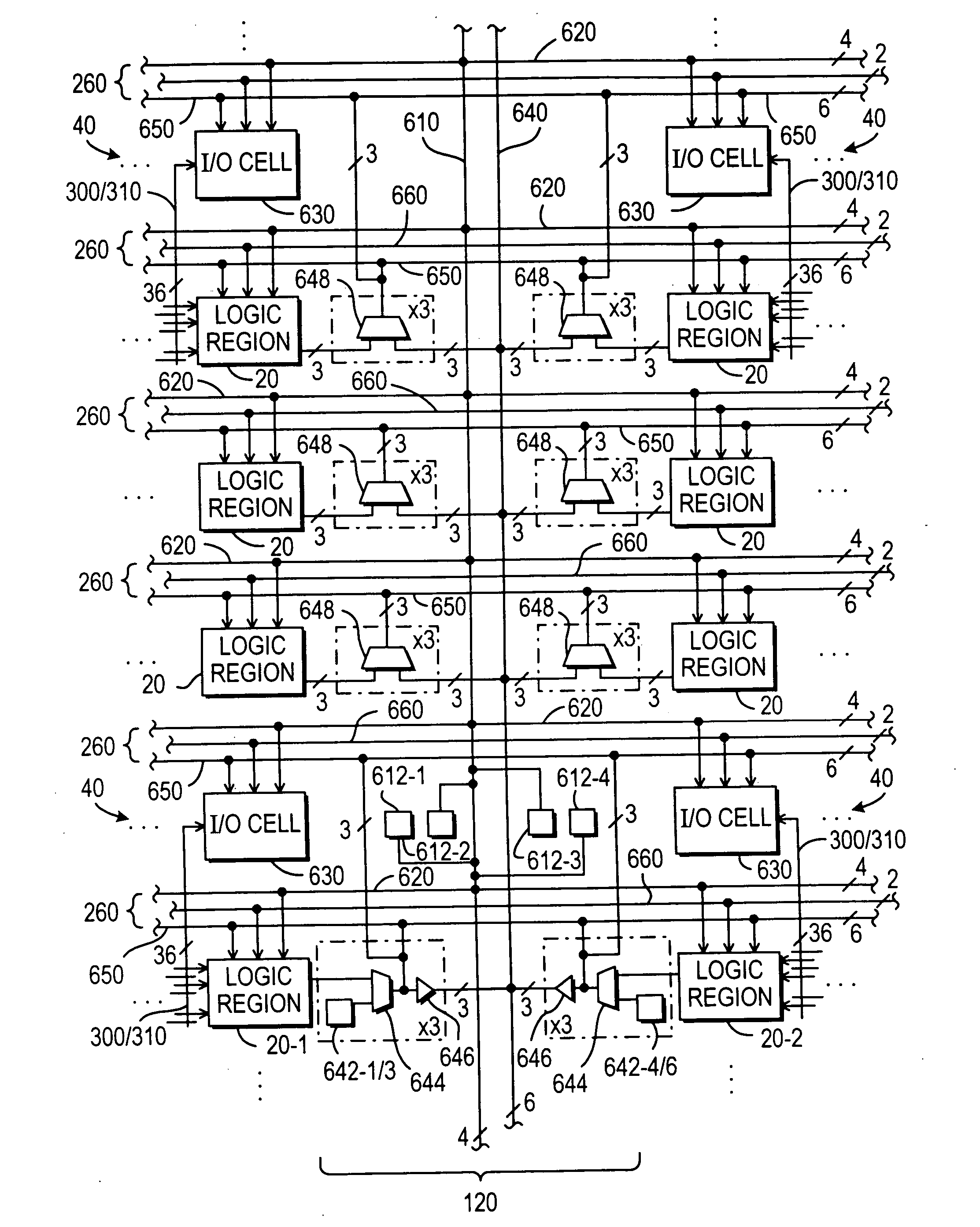 Interconnection and input/output resources for programmable logic integrated circuit devices