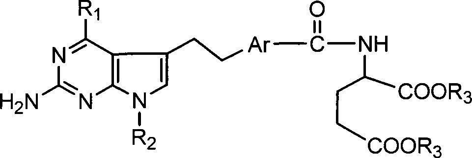 Antineoplastic medicament antifolate, its salt and midbody