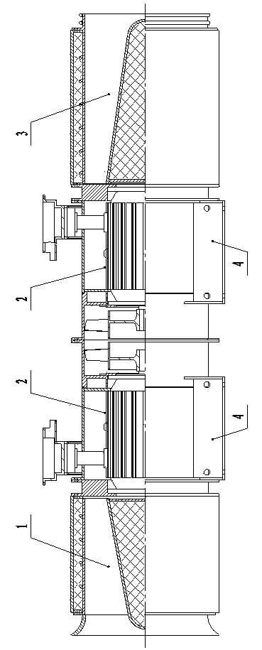 Mining local ventilation machine with detachable plastic structure