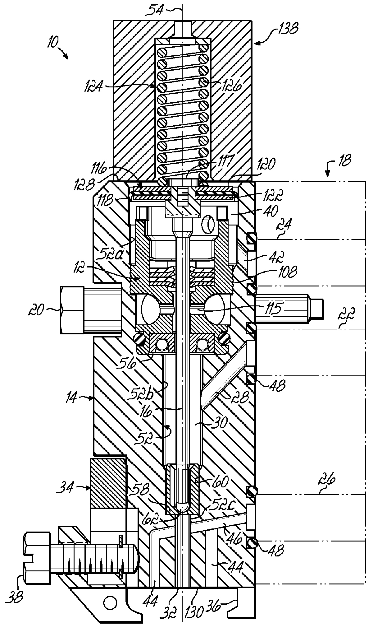 Device for dispensing liquid having an improved seal assembly