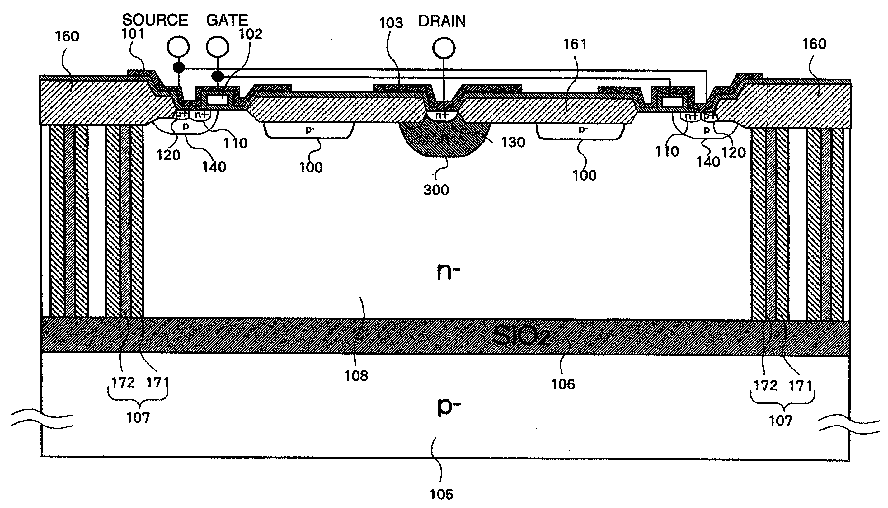 High breakdown voltage semiconductor circuit device and method of manufacturing the same