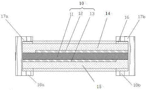 Over-current protection element with protective shell