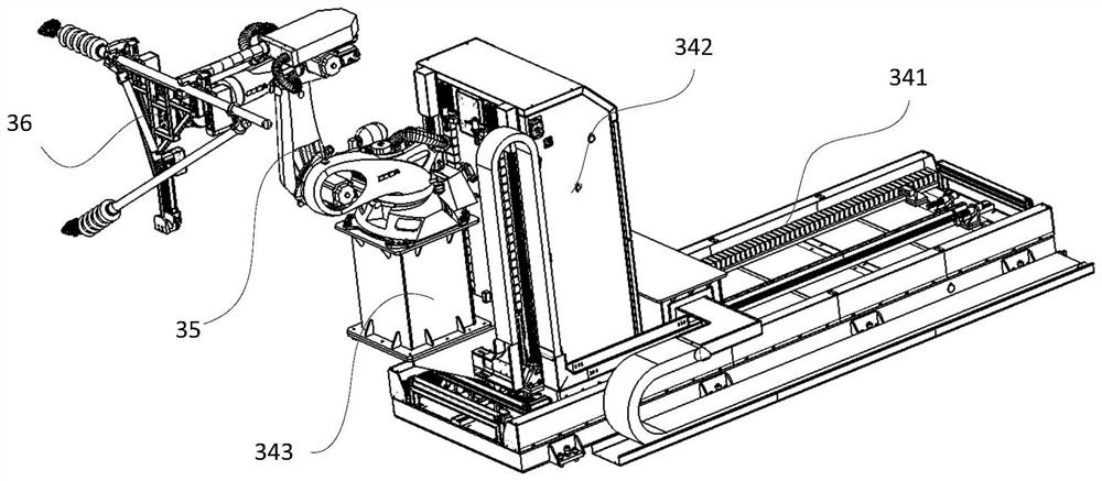 Cantilever grabbing mechanical arm of railway cantilever mounting robot