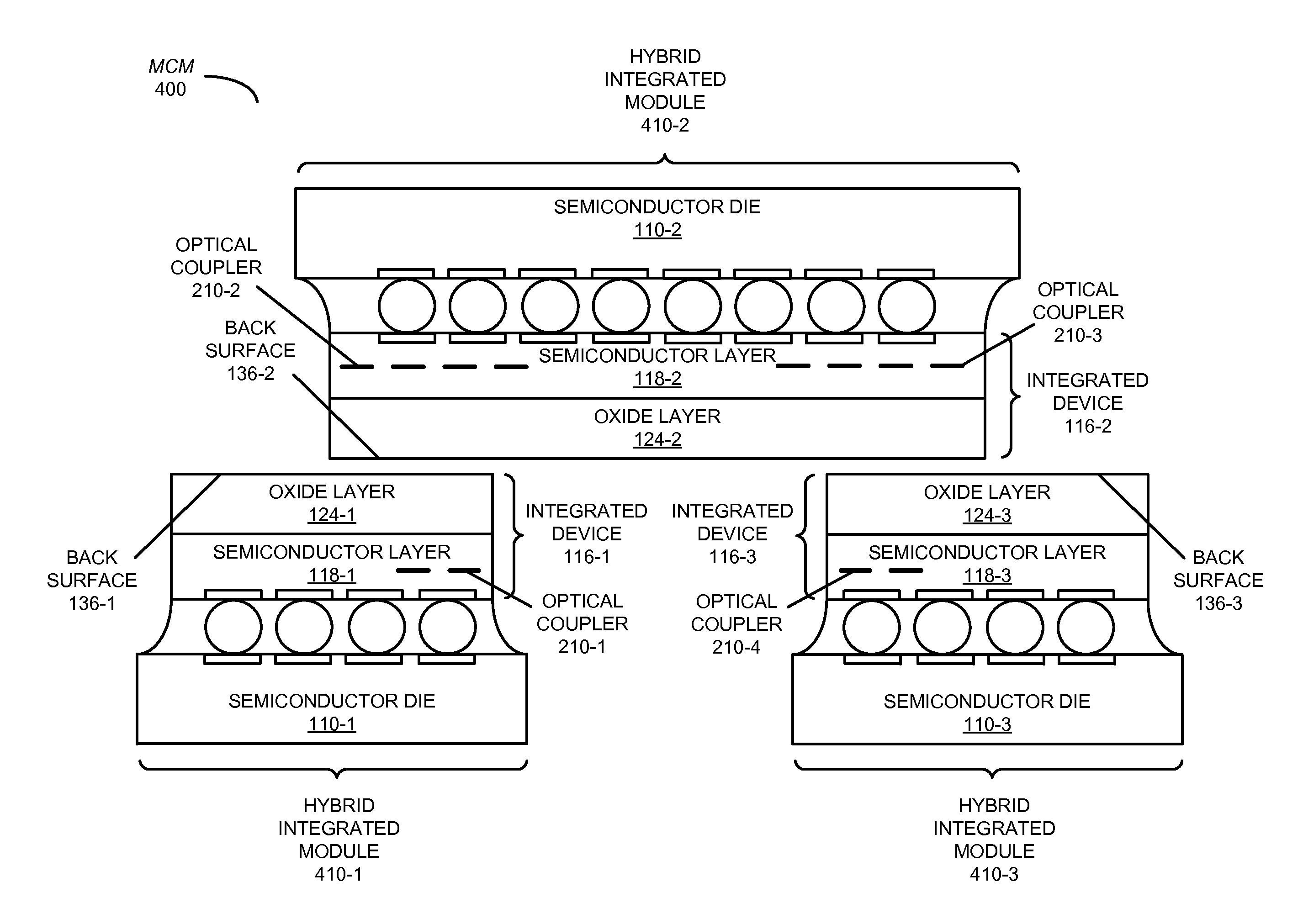 Hybrid substrateless device with enhanced tuning efficiency