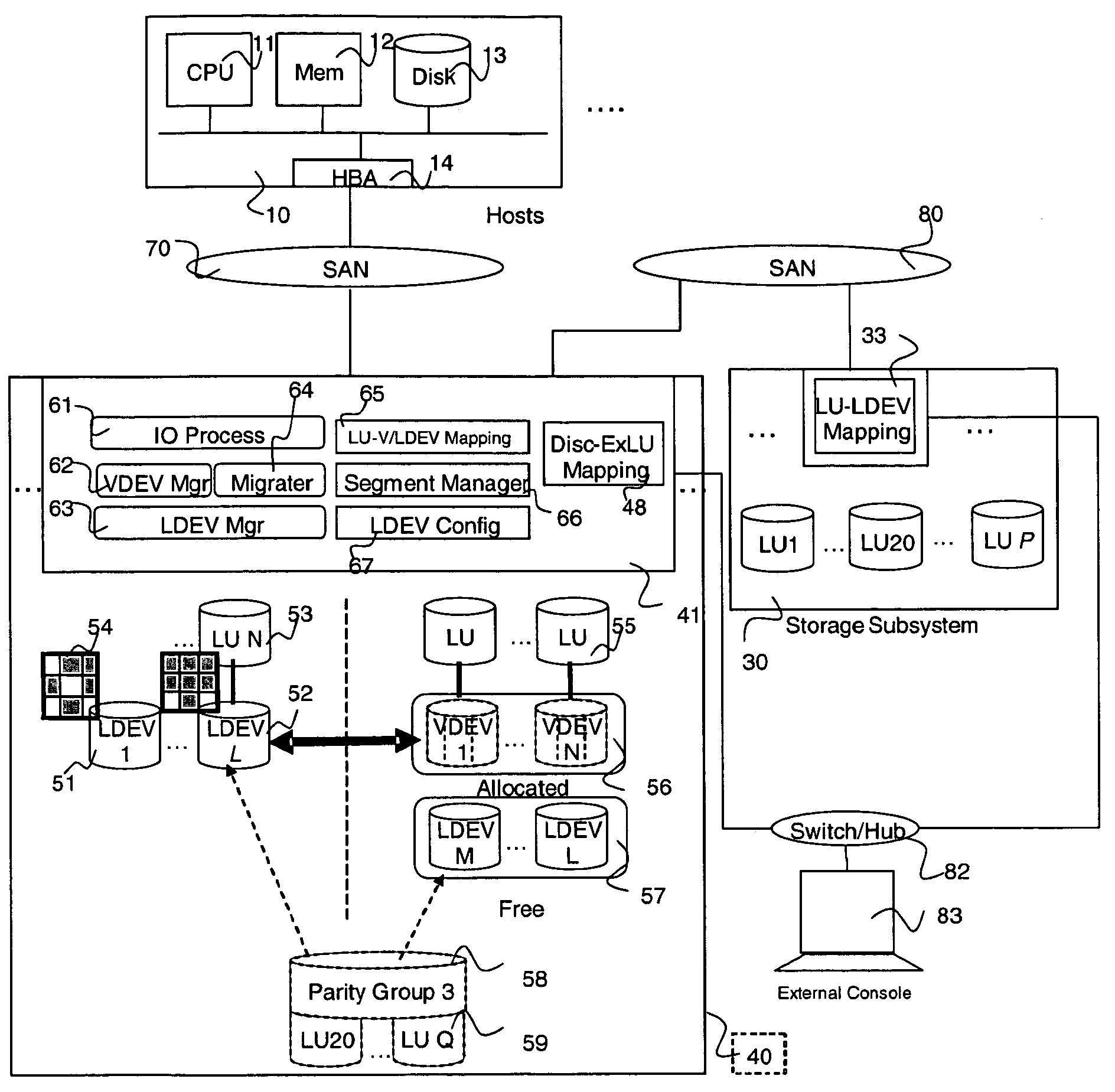 System and method for managing disk space in a thin-provisioned storage subsystem