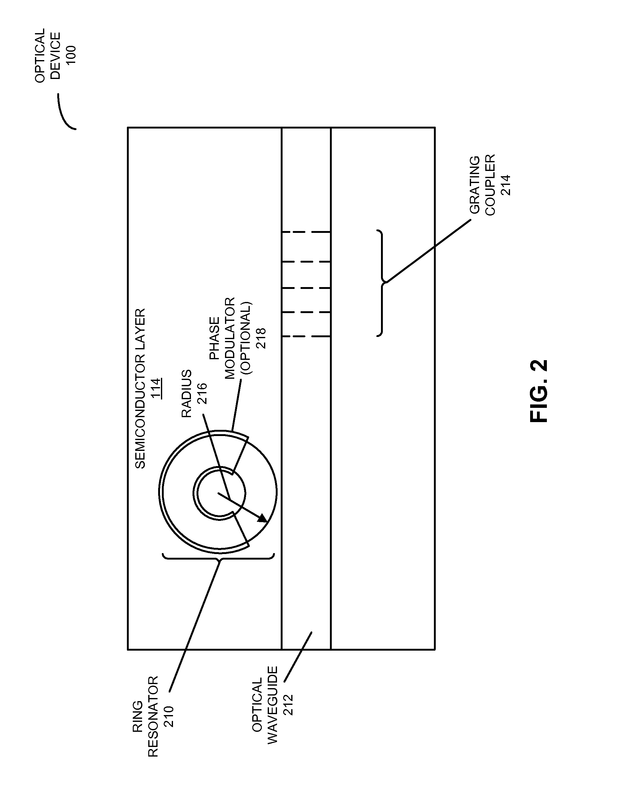 Optical components having a common etch depth