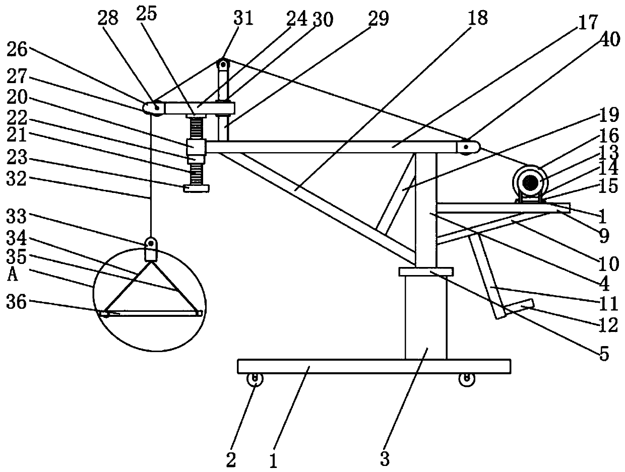 Convenient-to-operate hoisting equipment for dipped tire cord fabric