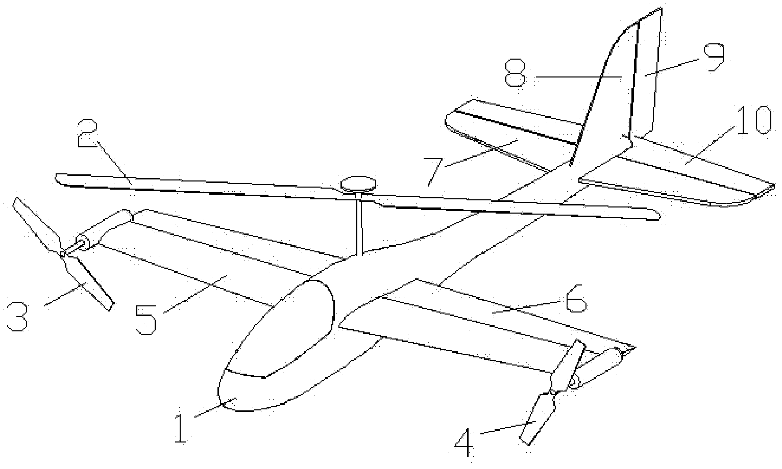 Single-power horizontal tractor type high-speed high-mobility helicopter