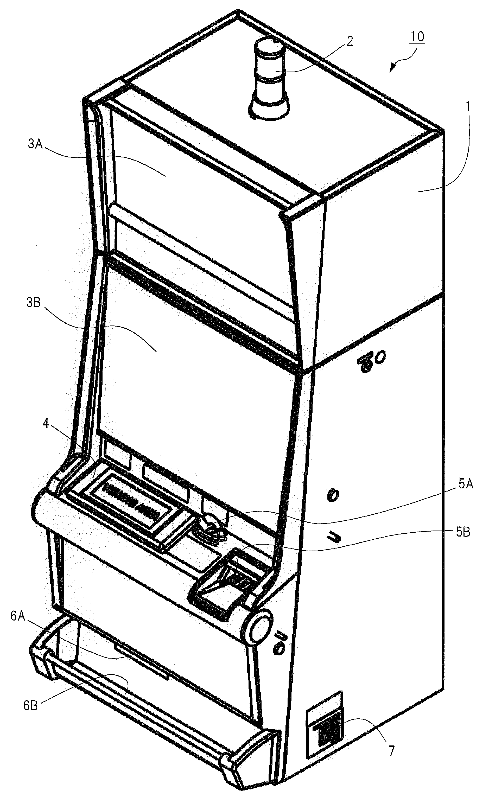 Gaming machine having touch panel switch