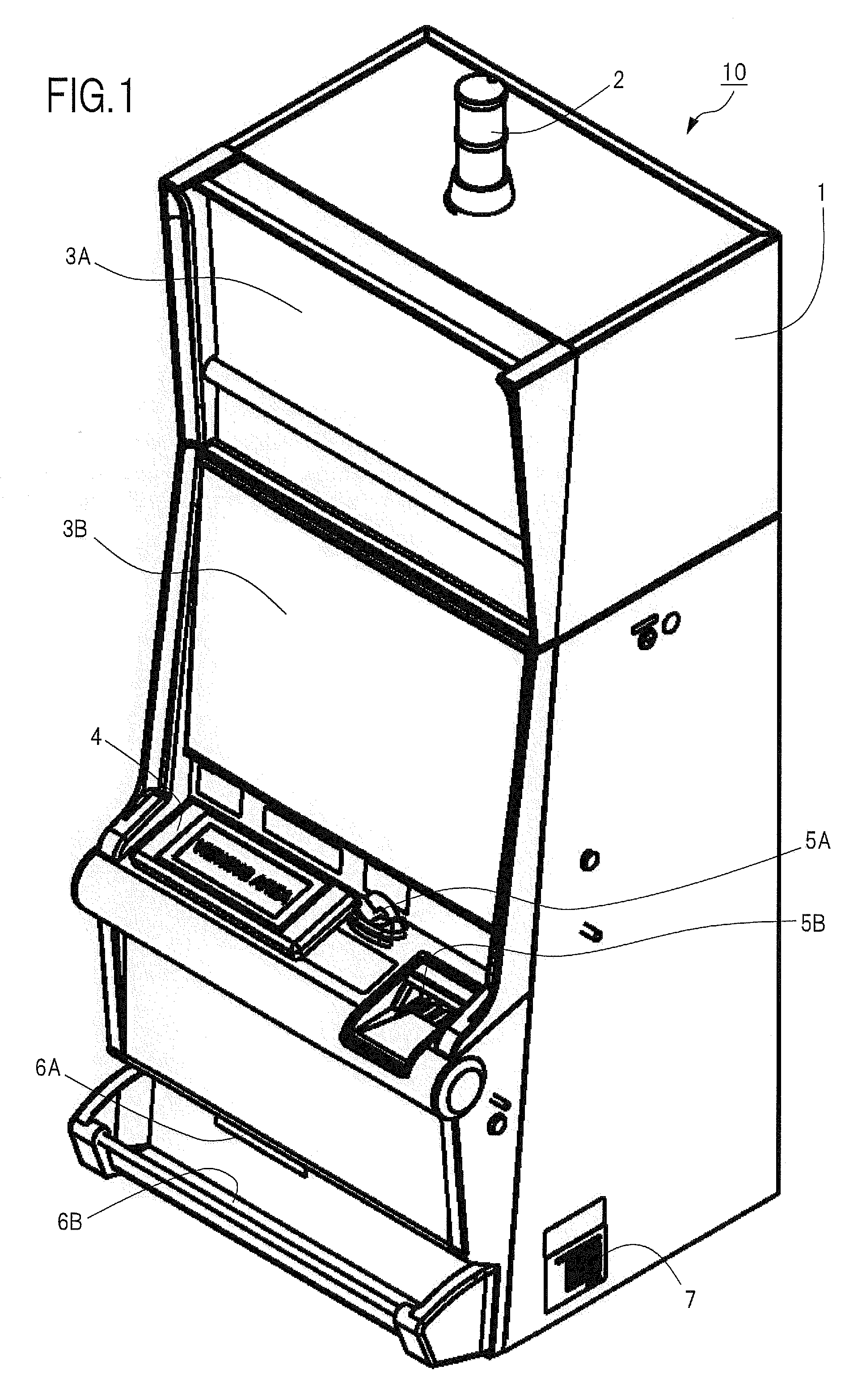 Gaming machine having touch panel switch