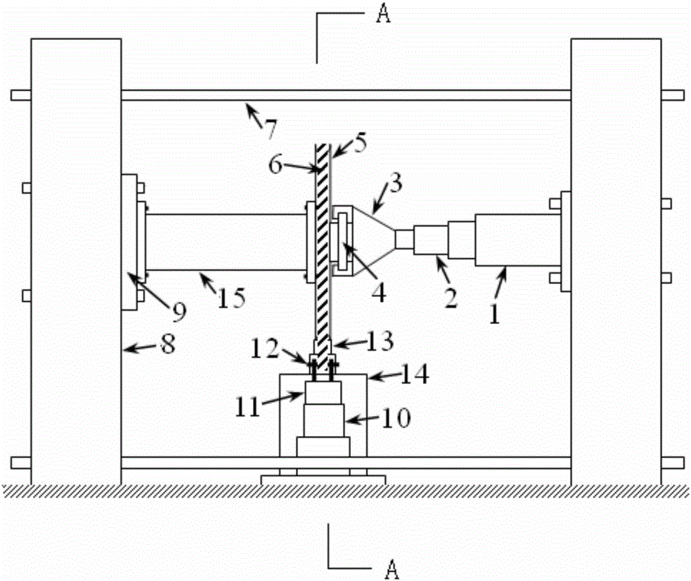 Hollow interlayer steel pipe concrete column tension-torsion test loading device