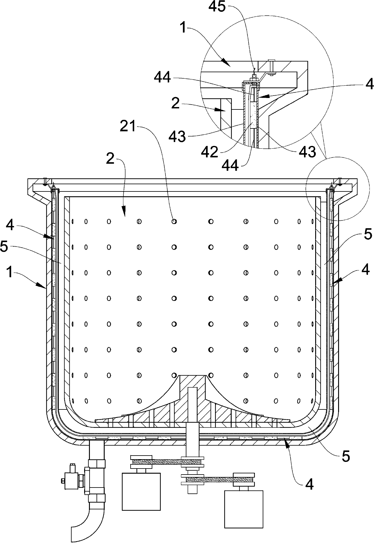 Ultrasonic washing drum device of washing machine