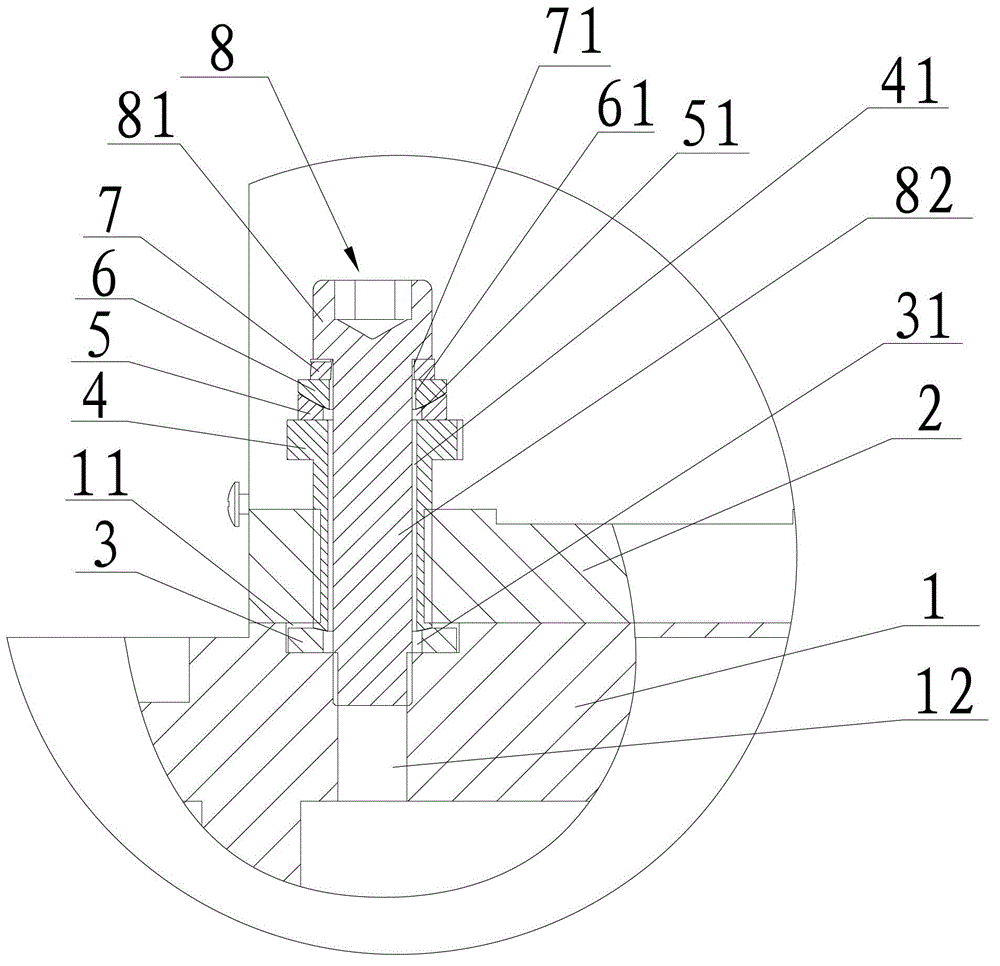 Device for adjusting installing parallelism and perpendicularity of components on wire cutting machine